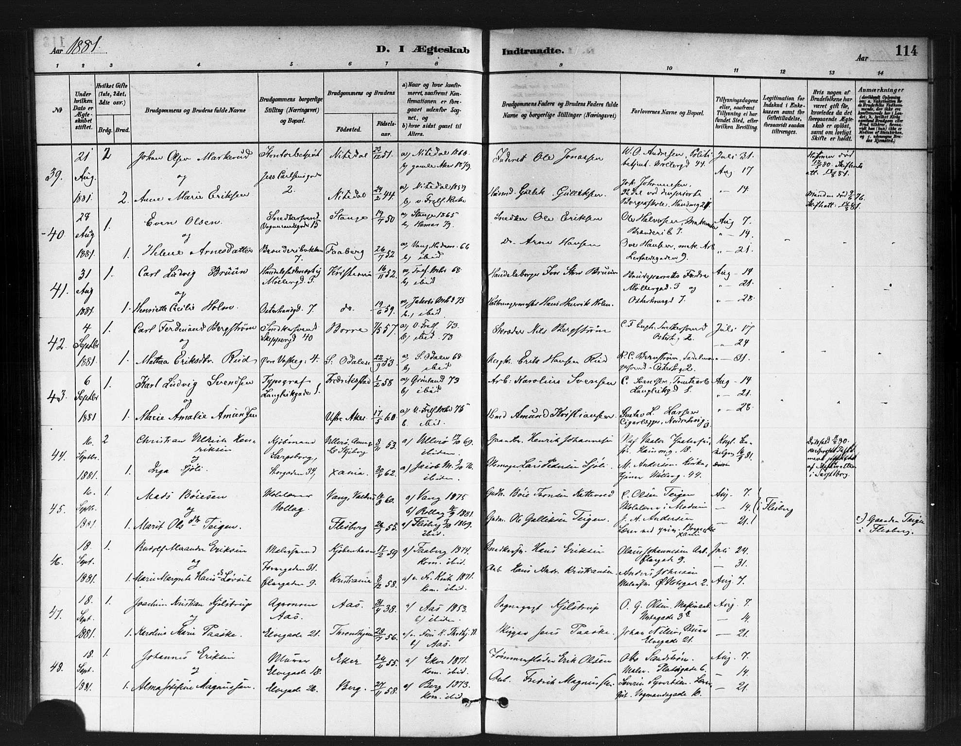 Jakob prestekontor Kirkebøker, AV/SAO-A-10850/F/Fa/L0004: Parish register (official) no. 4, 1880-1894, p. 114