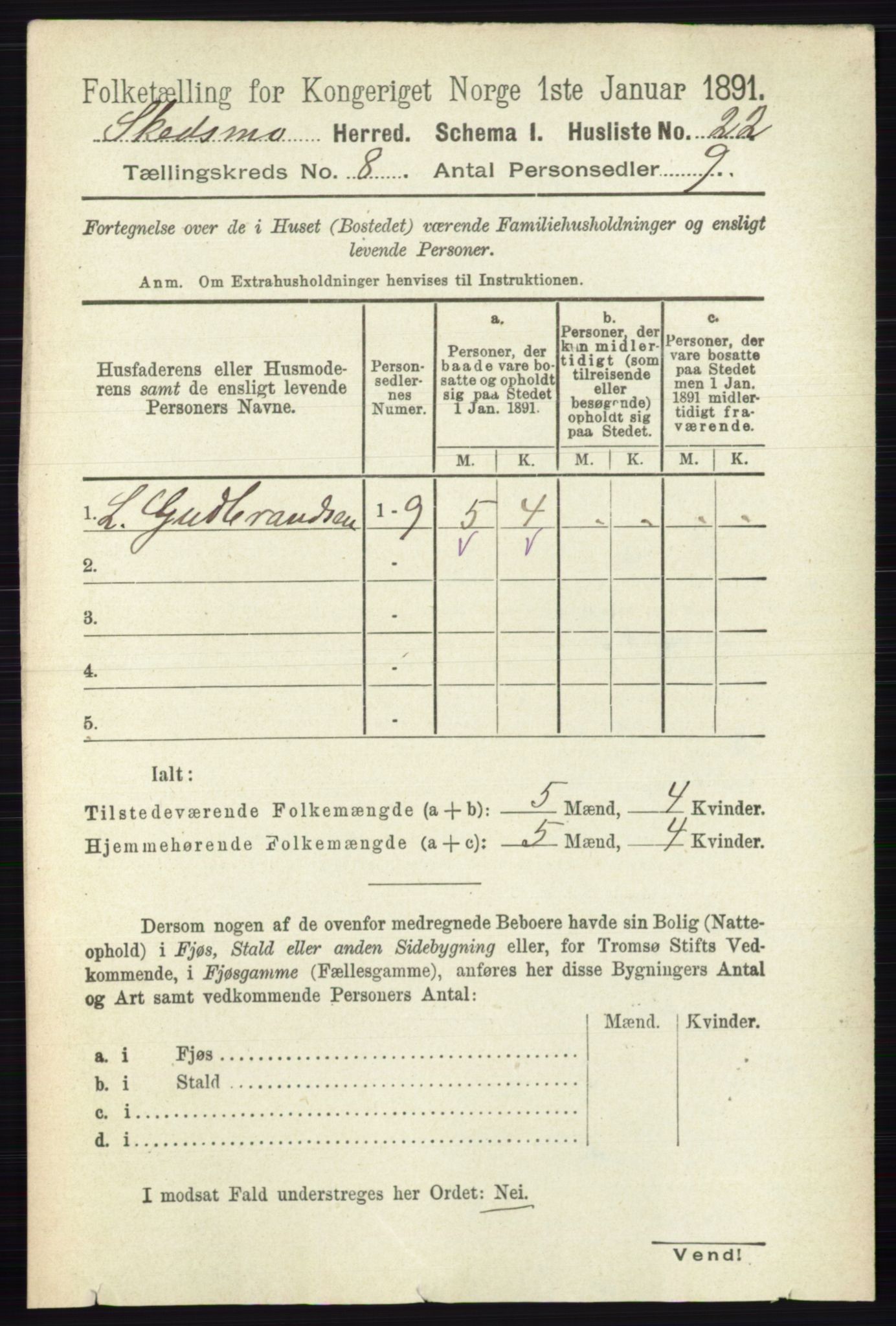 RA, 1891 census for 0231 Skedsmo, 1891, p. 3832