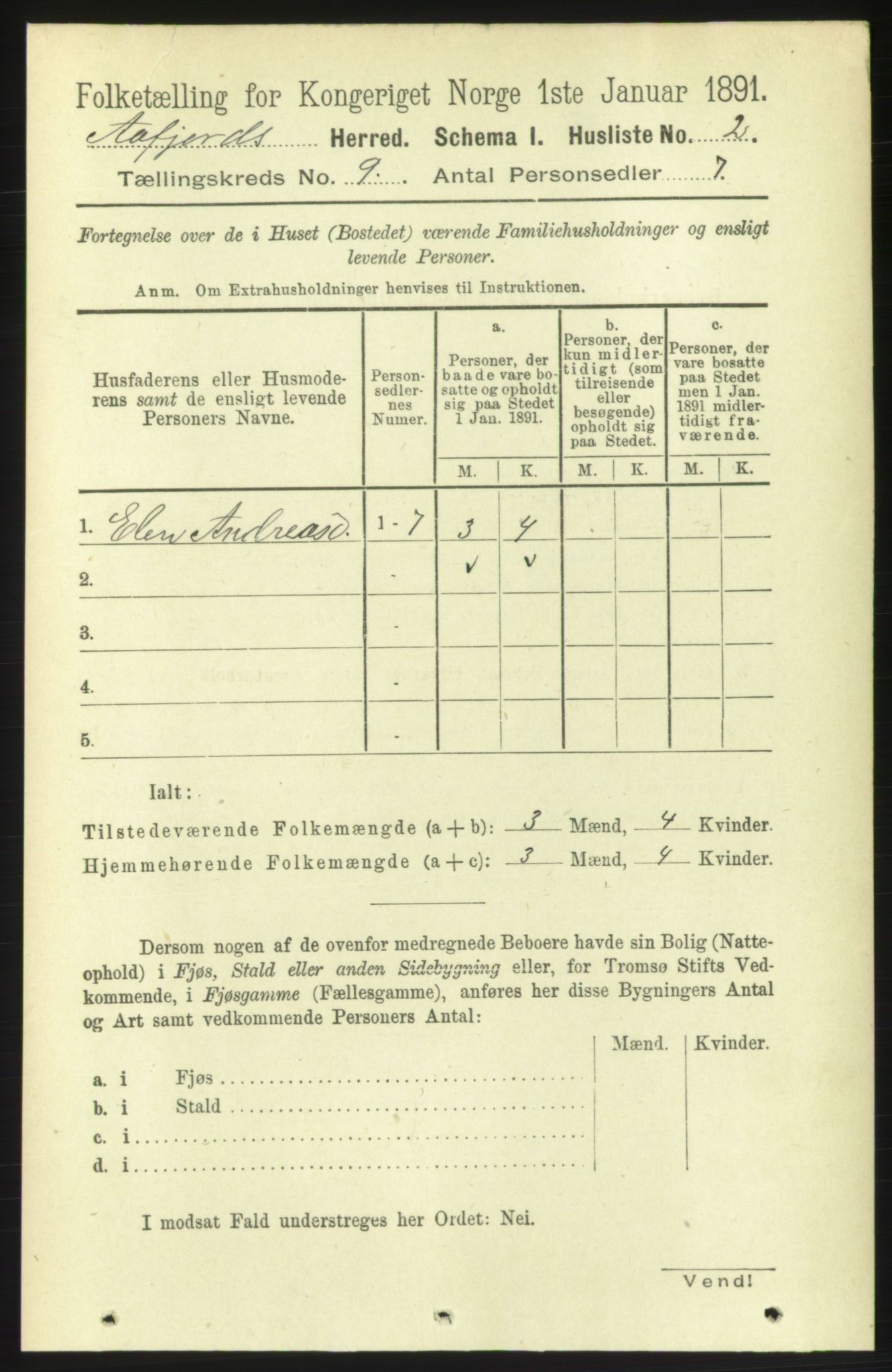 RA, 1891 census for 1630 Åfjord, 1891, p. 2366