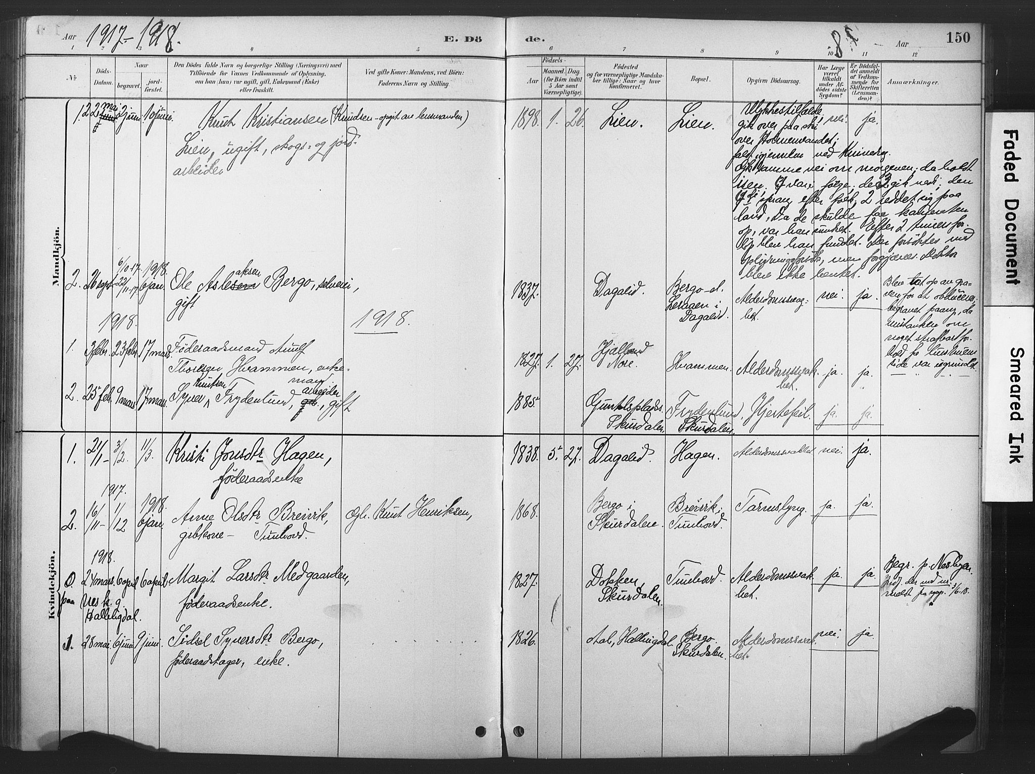 Nore kirkebøker, SAKO/A-238/F/Fd/L0001: Parish register (official) no. IV 1, 1878-1918, p. 150