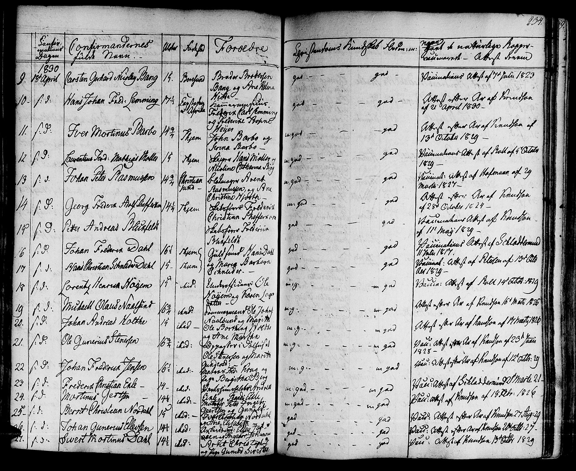 Ministerialprotokoller, klokkerbøker og fødselsregistre - Sør-Trøndelag, SAT/A-1456/601/L0045: Parish register (official) no. 601A13, 1821-1831, p. 234