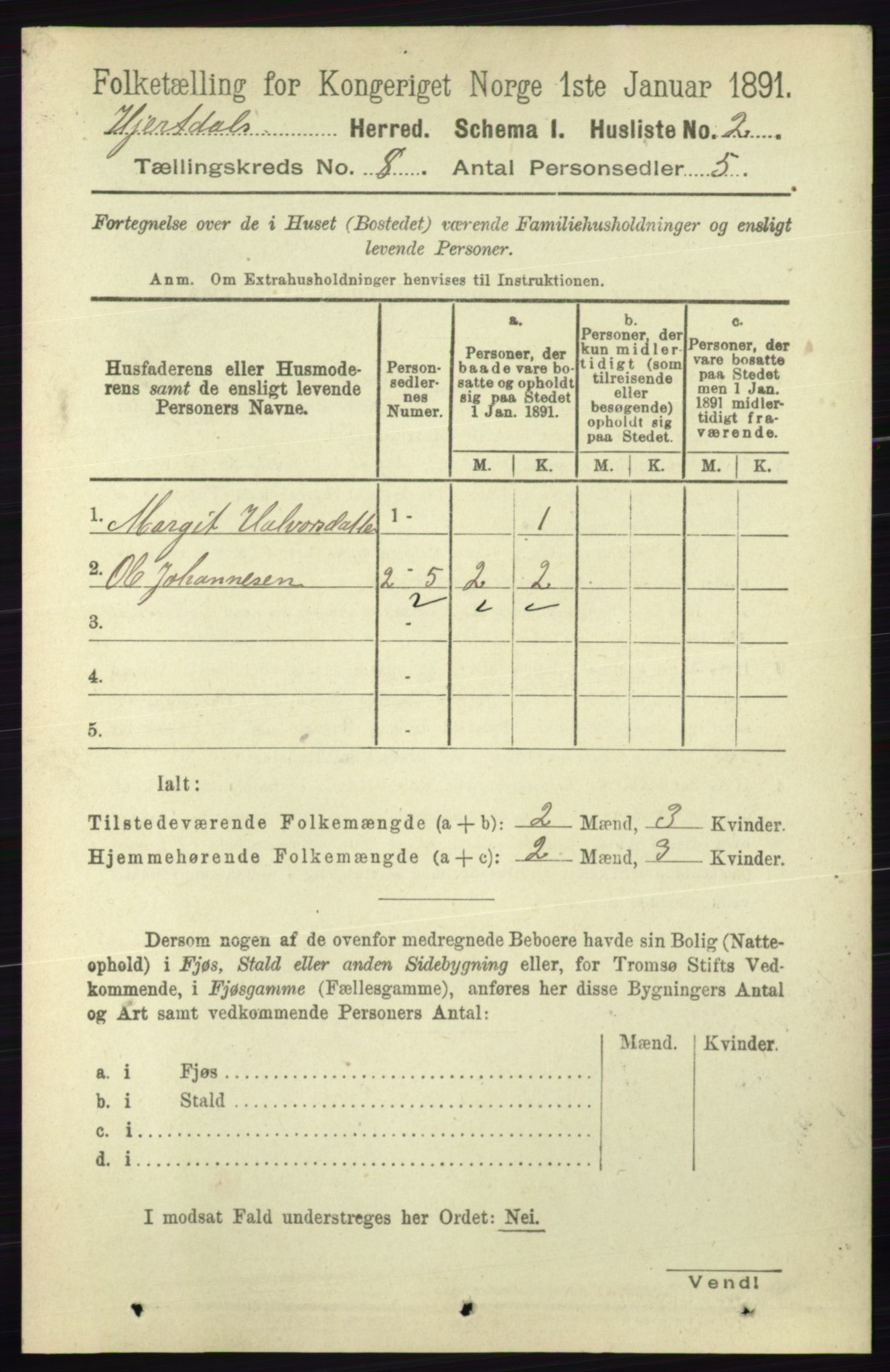 RA, 1891 census for 0827 Hjartdal, 1891, p. 2772