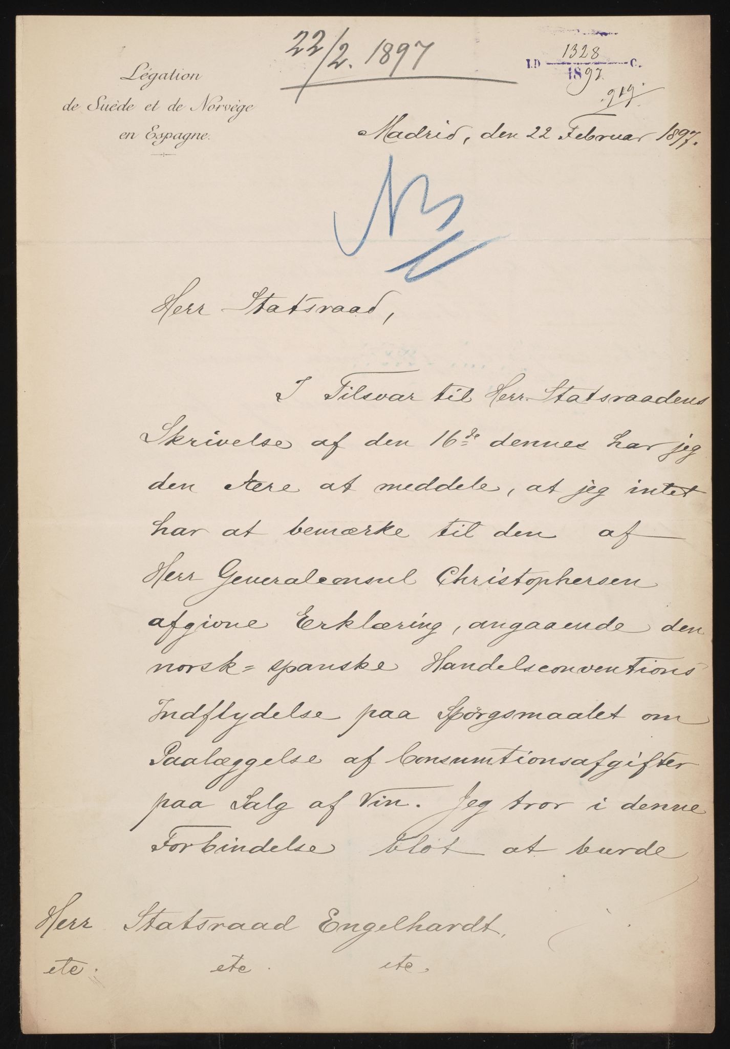 Utenriksdepartementet, RA/S-2259, 1873-1919, p. 4