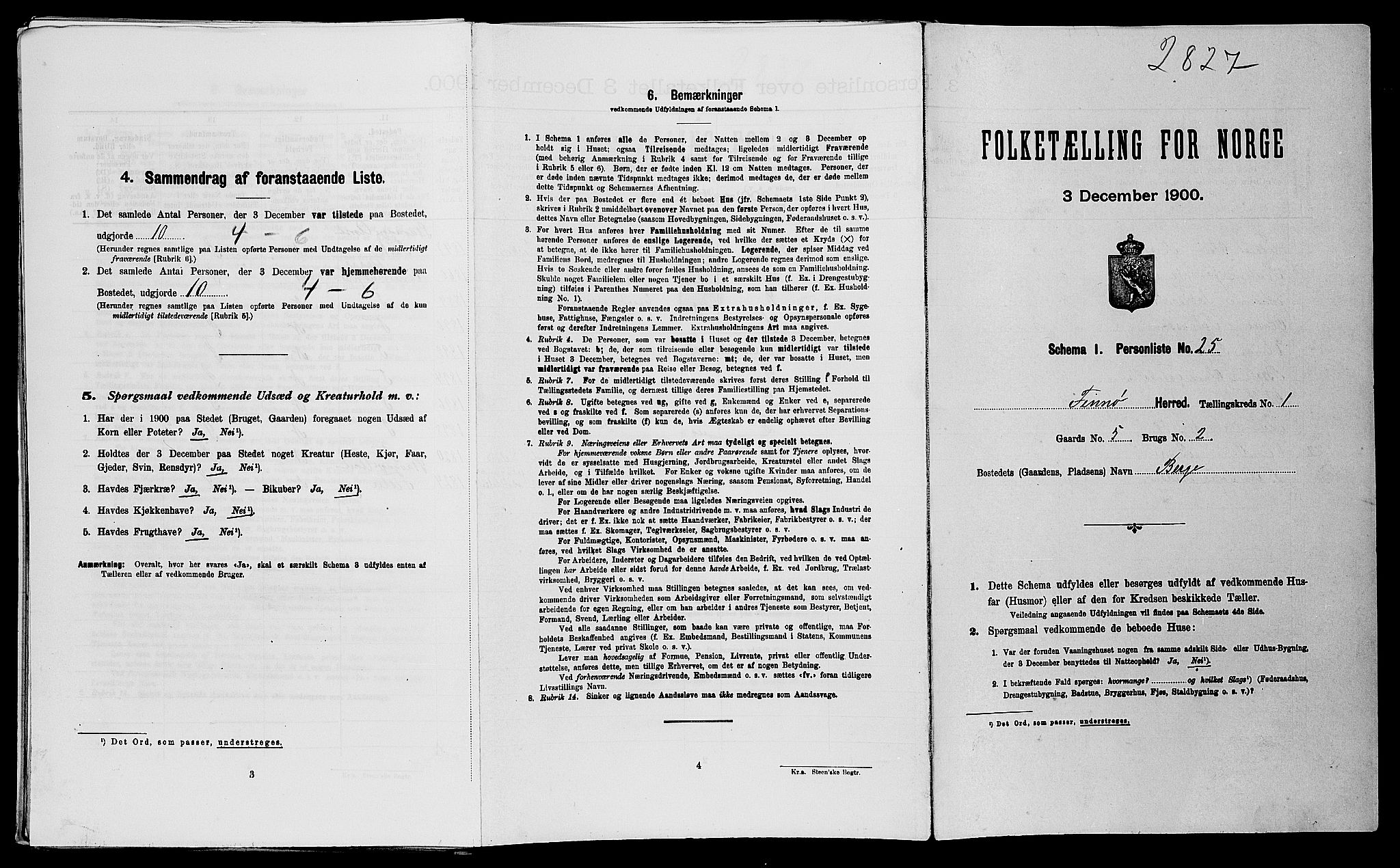 SAST, 1900 census for Finnøy, 1900, p. 107