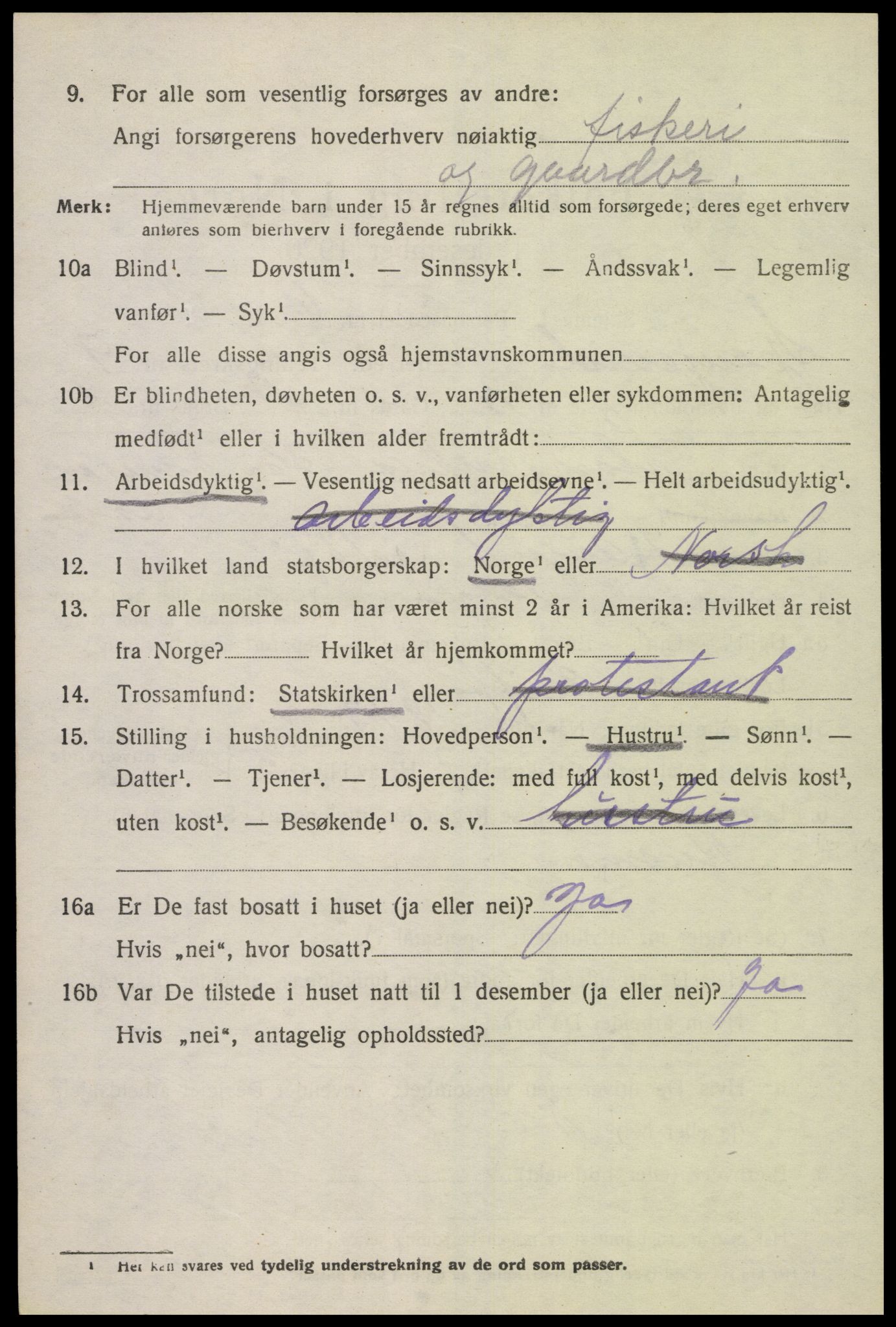 SAK, 1920 census for Spangereid, 1920, p. 3182