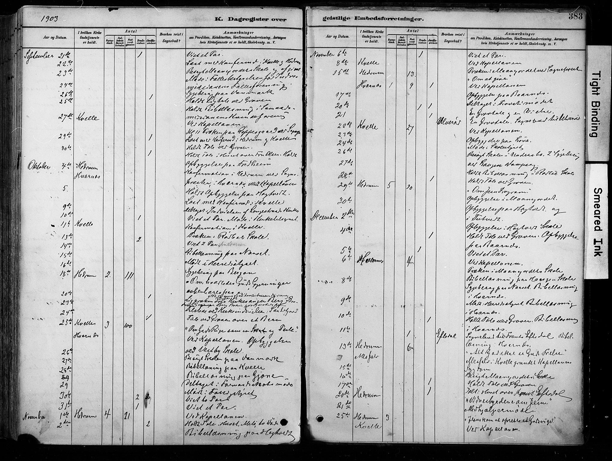 Hedrum kirkebøker, AV/SAKO-A-344/F/Fa/L0009: Parish register (official) no. I 9, 1881-1903, p. 383