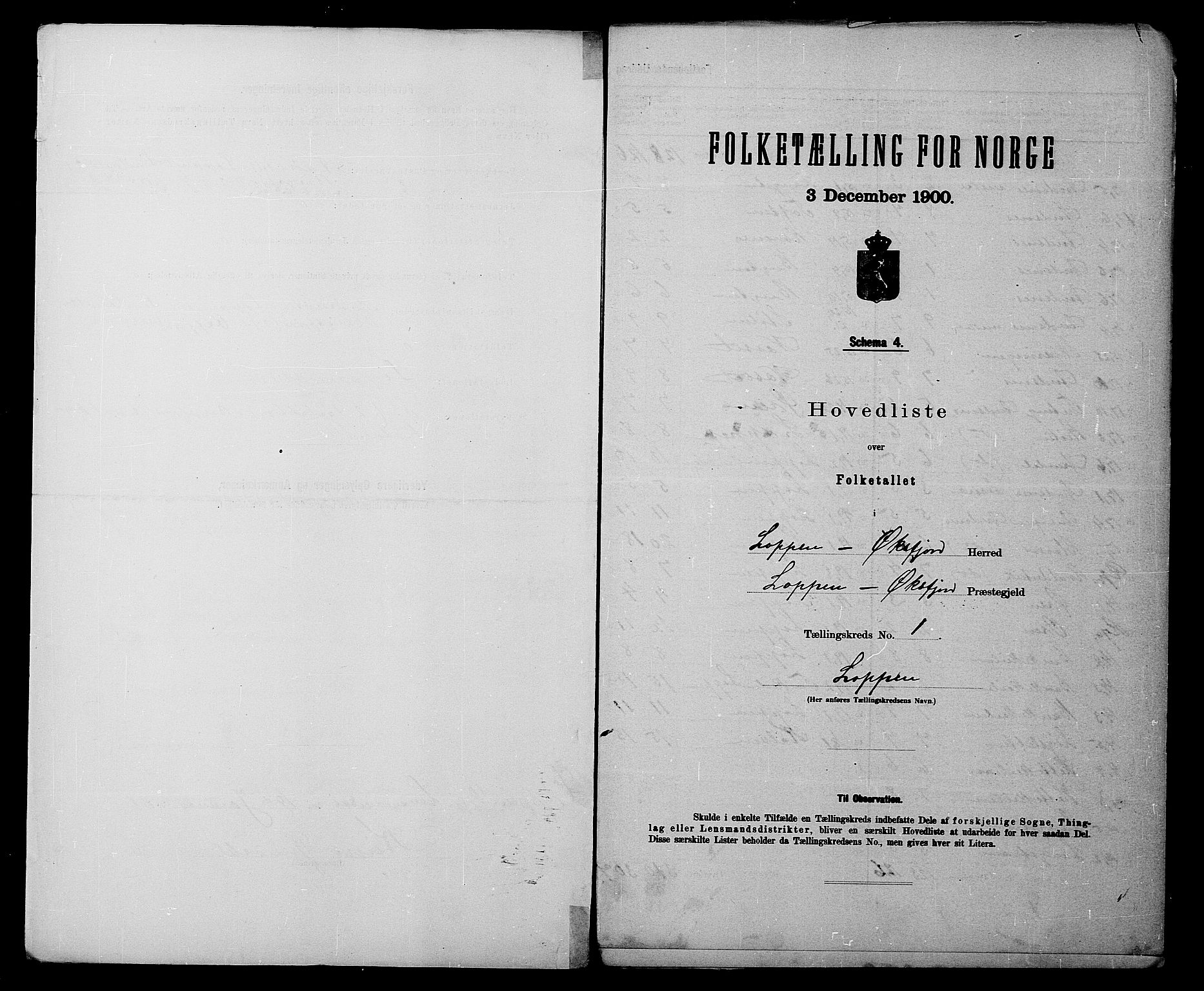 SATØ, 1900 census for Loppa, 1900, p. 4
