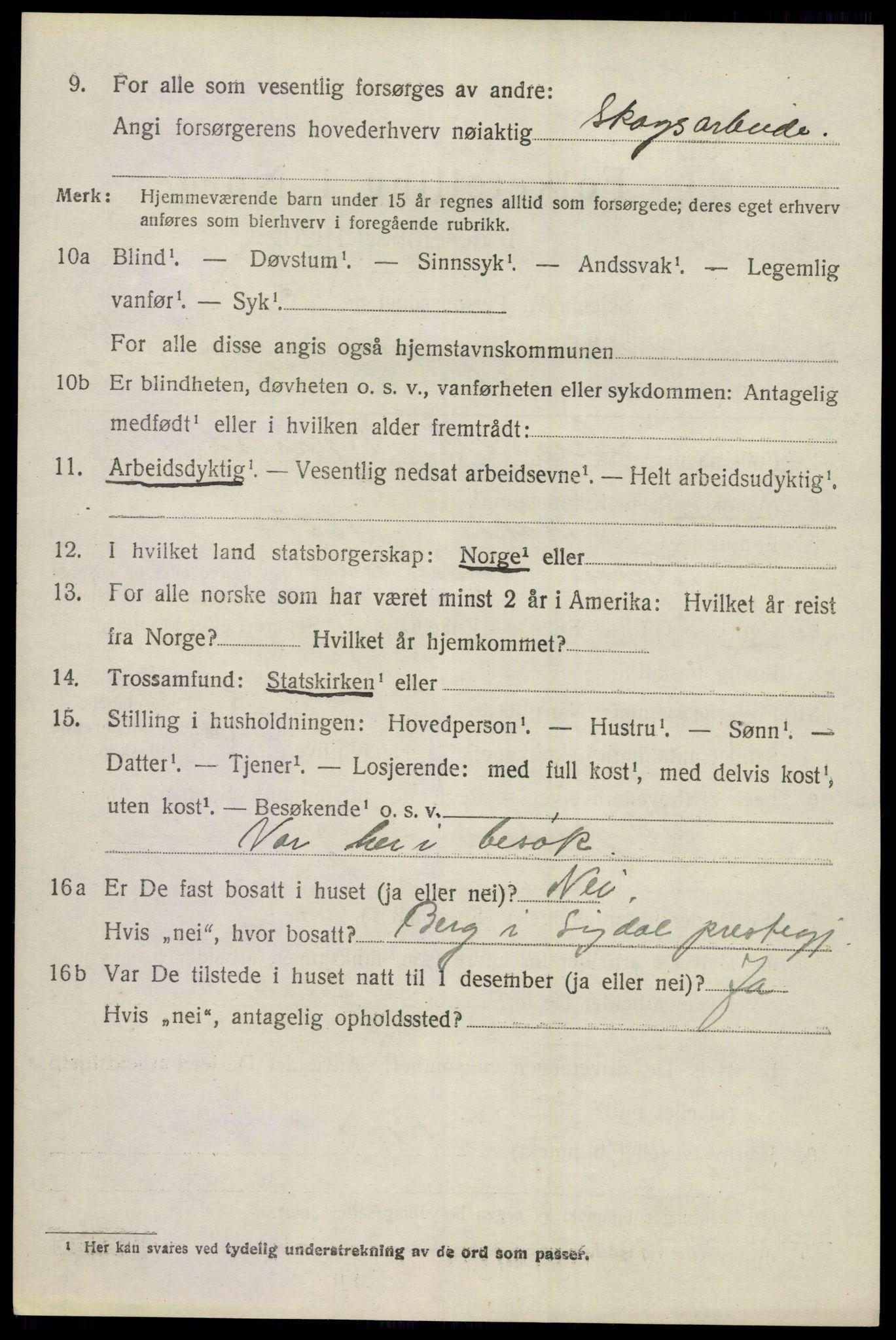 SAKO, 1920 census for Sigdal, 1920, p. 8899