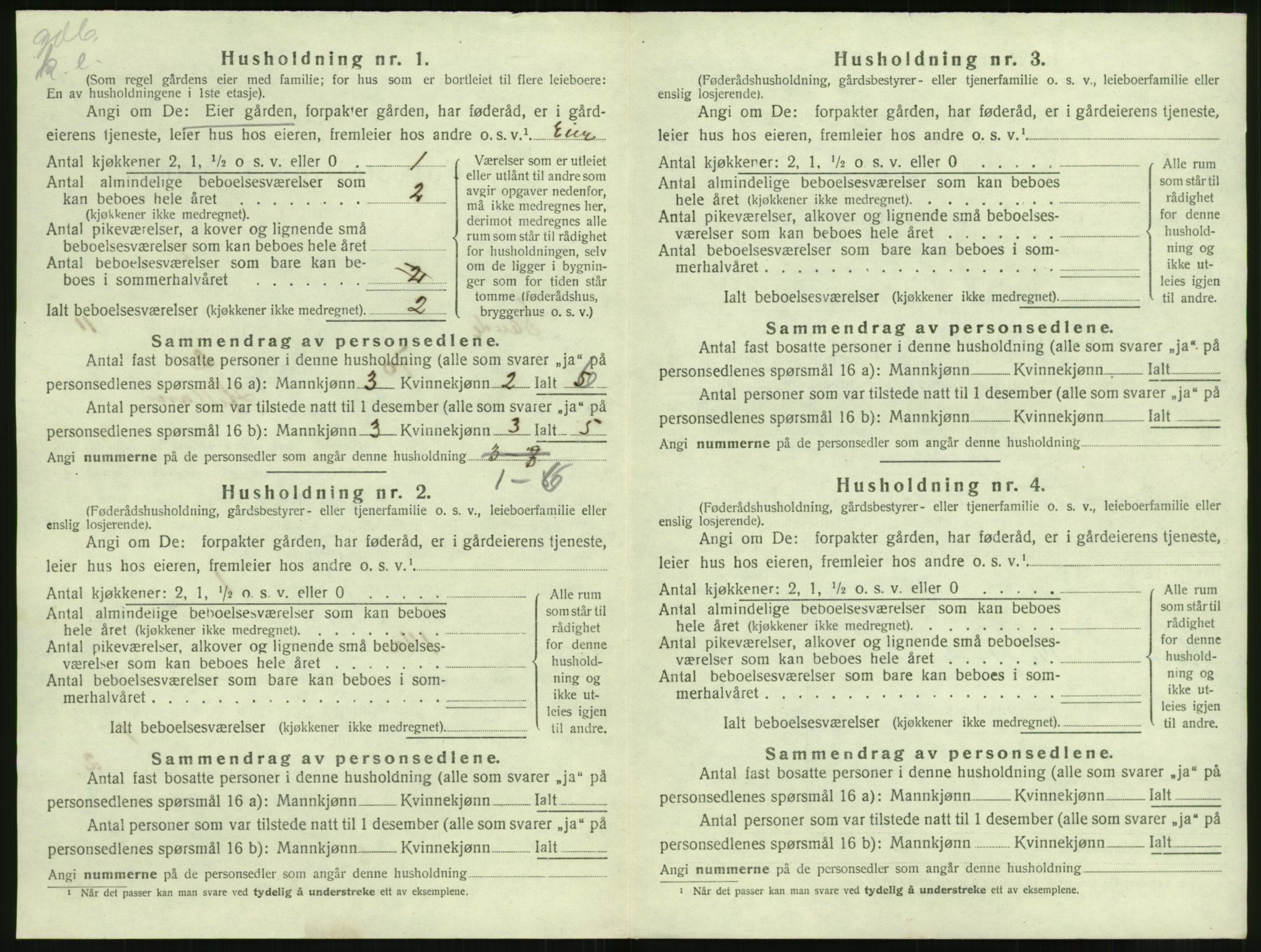 SAT, 1920 census for Sande (MR), 1920, p. 839