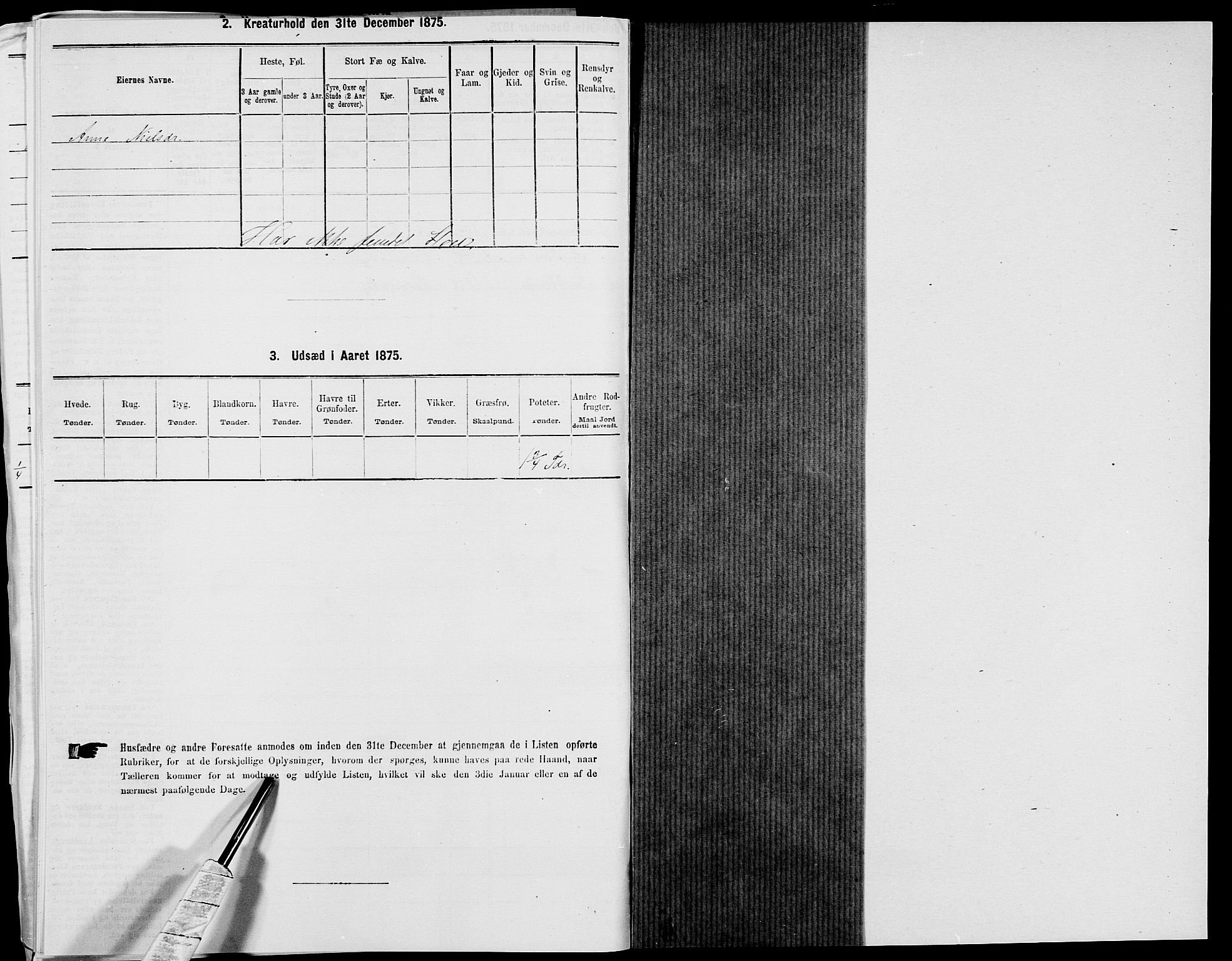 SAK, 1875 census for 1012P Oddernes, 1875, p. 986