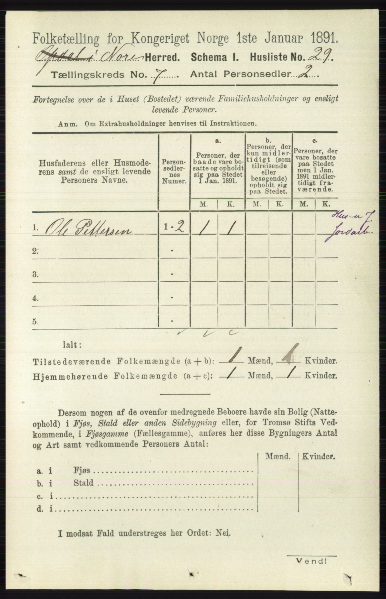 RA, 1891 census for 0633 Nore, 1891, p. 2591