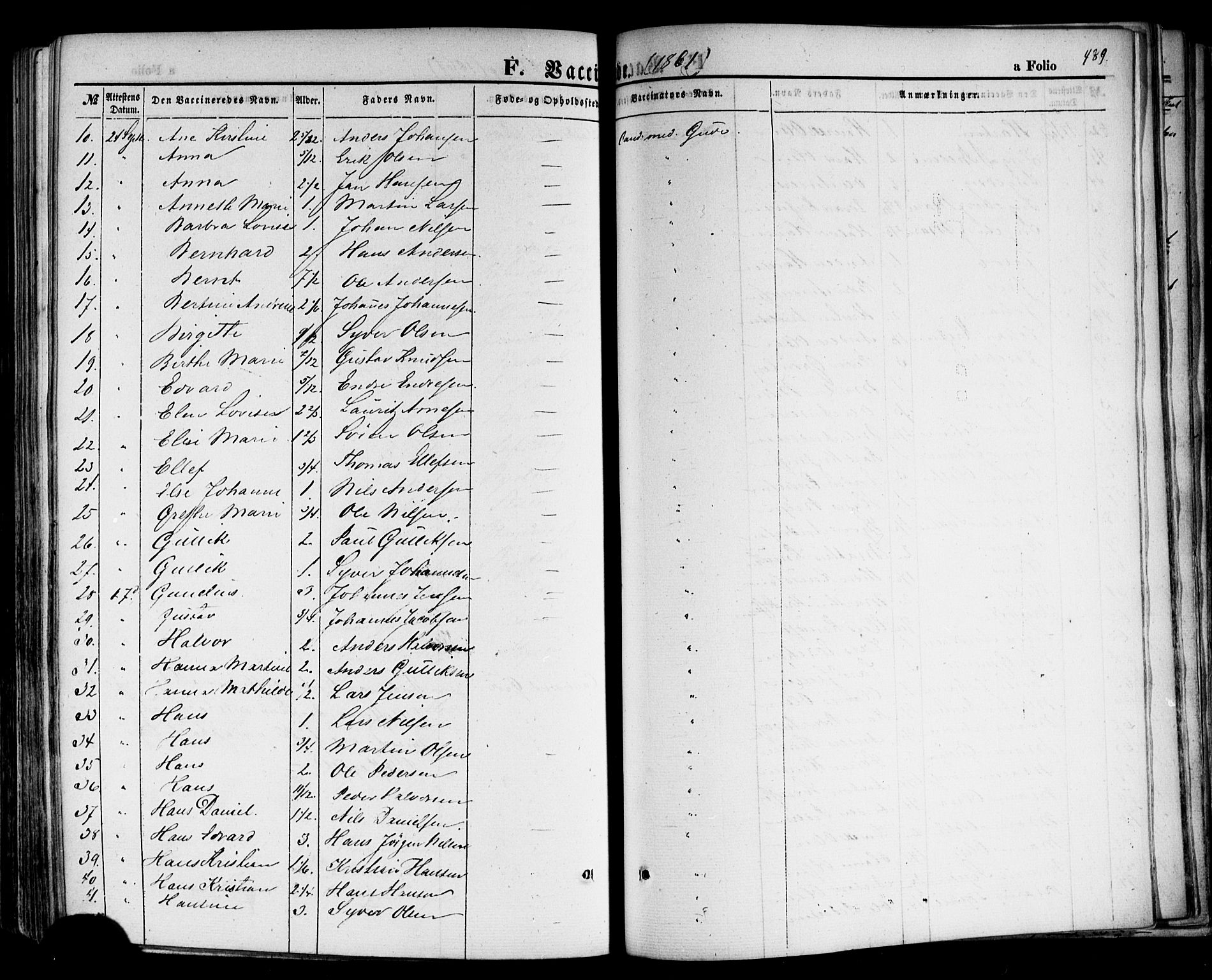 Hof kirkebøker, SAKO/A-64/F/Fa/L0006: Parish register (official) no. I 6, 1851-1877, p. 489