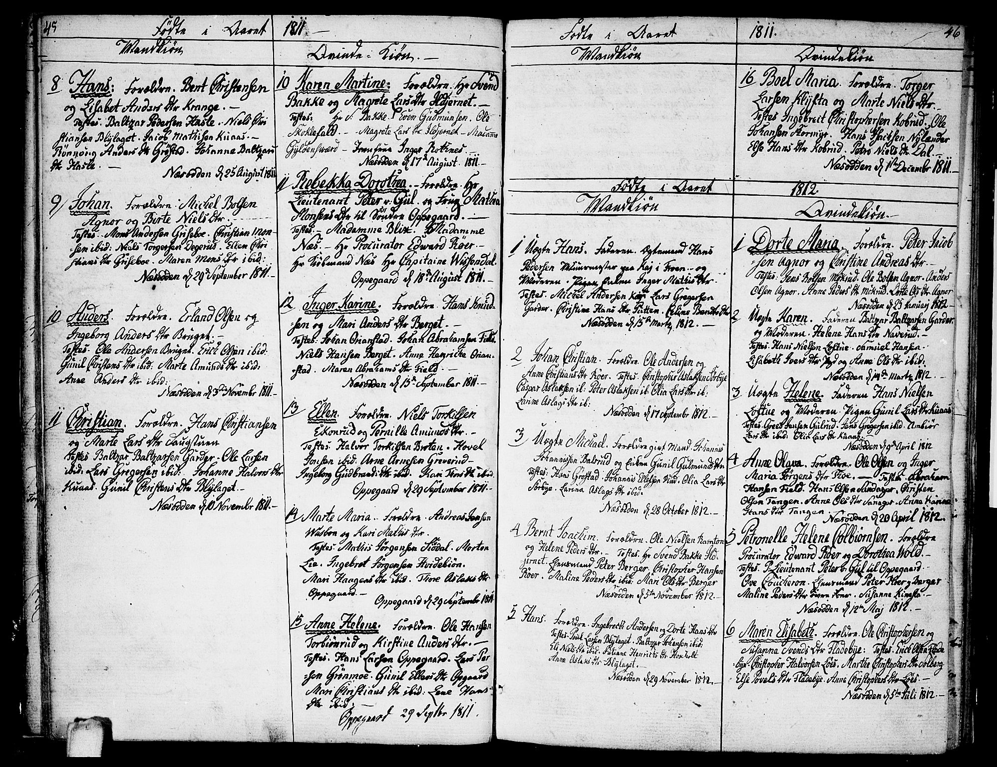 Nesodden prestekontor Kirkebøker, SAO/A-10013/F/Fa/L0005: Parish register (official) no. I 5, 1793-1814, p. 45-46