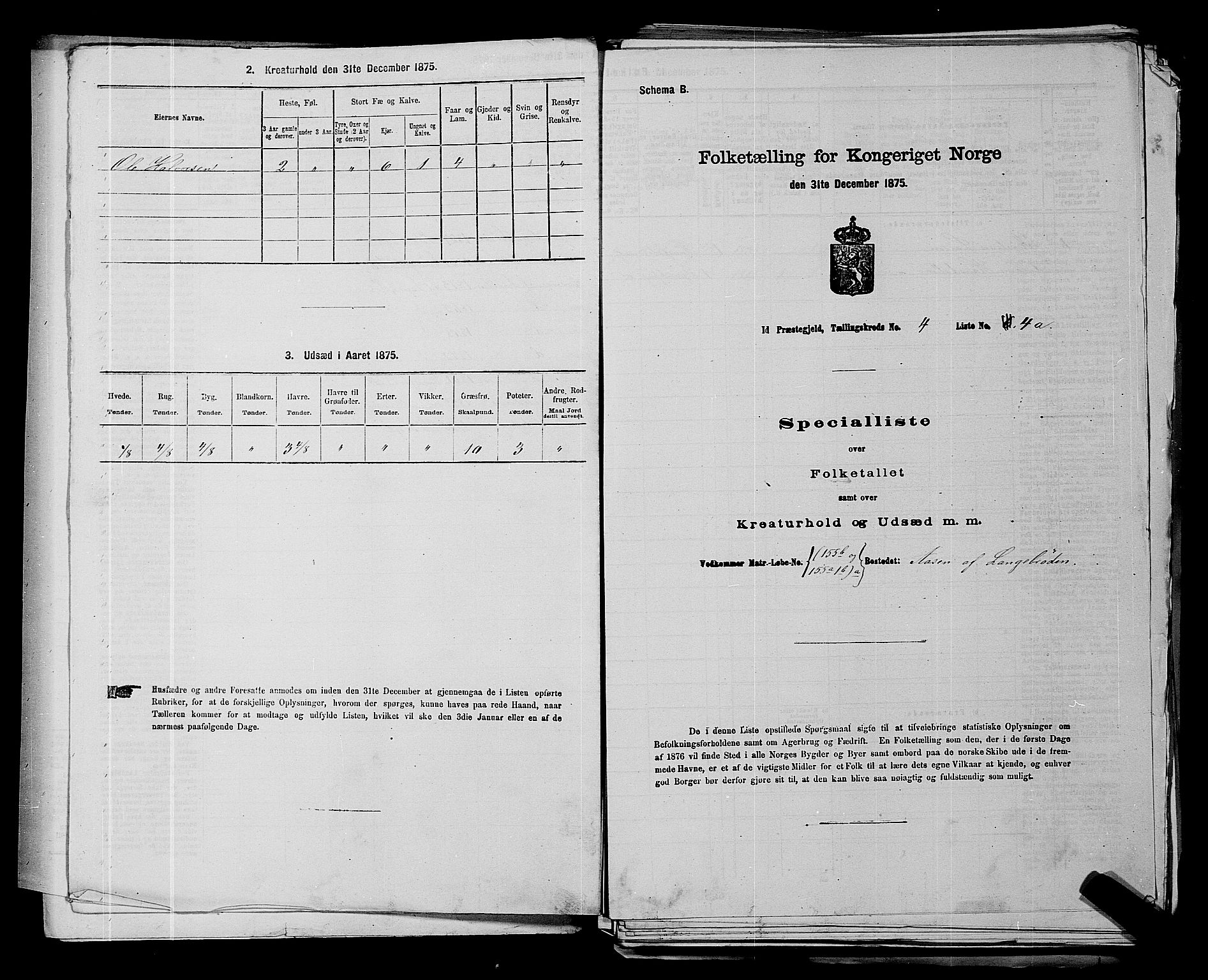 RA, 1875 census for 0117P Idd, 1875, p. 658