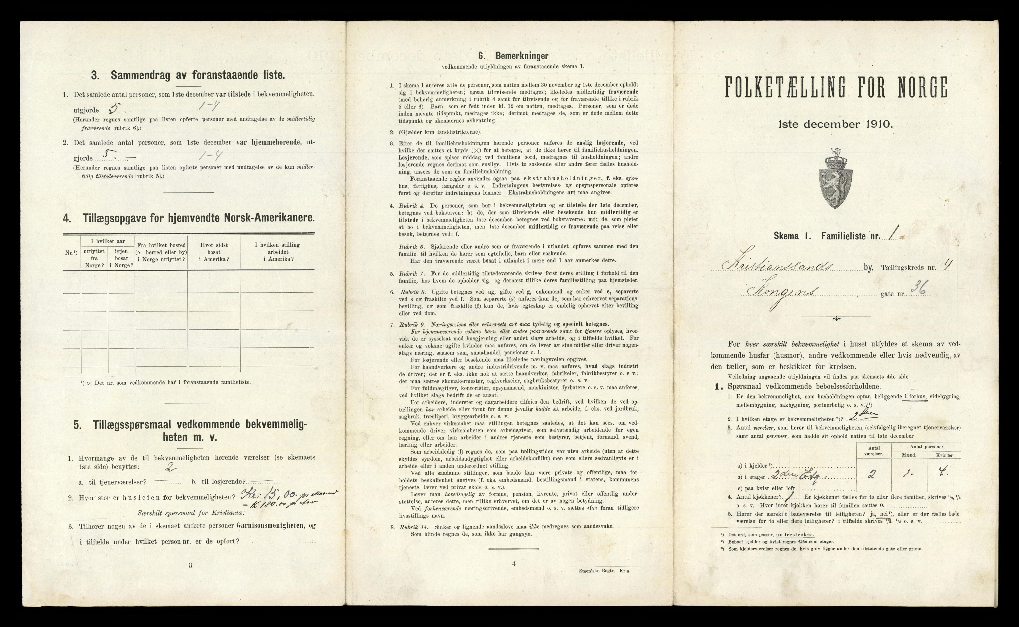 RA, 1910 census for Kristiansand, 1910, p. 776