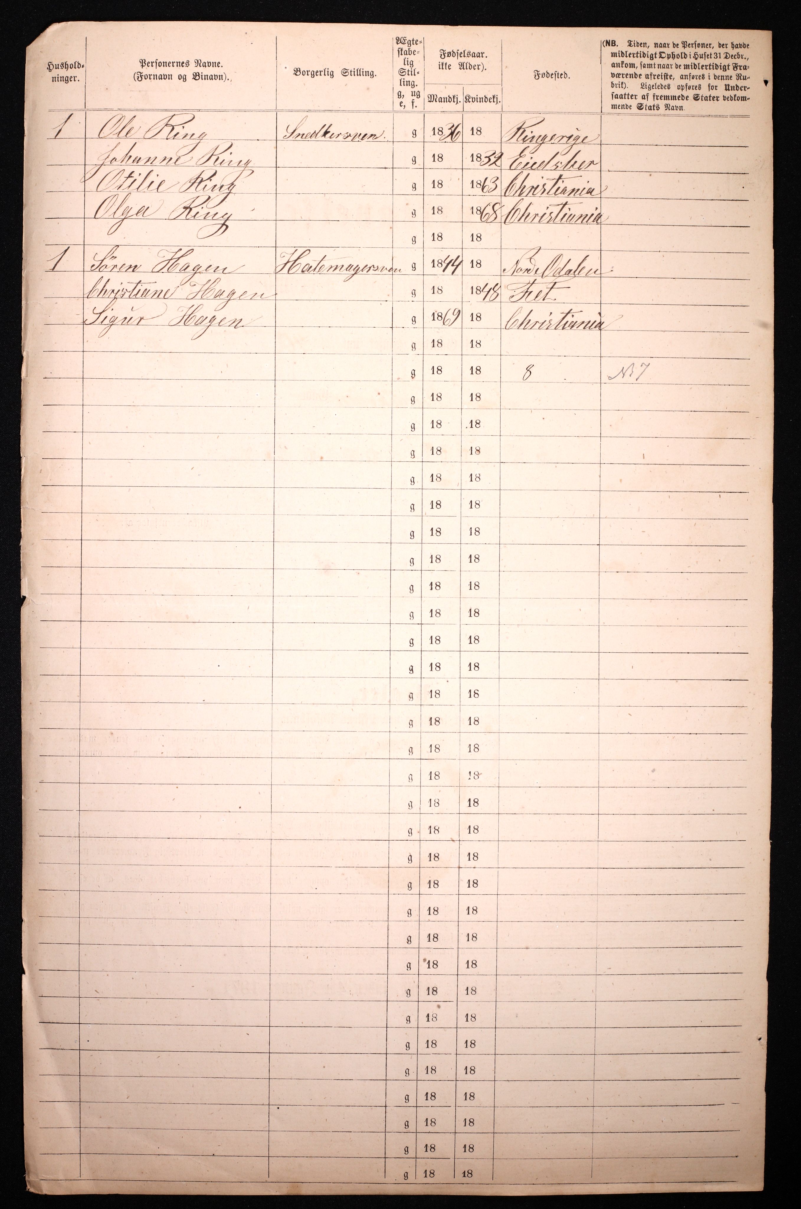 RA, 1870 census for 0301 Kristiania, 1870, p. 3013