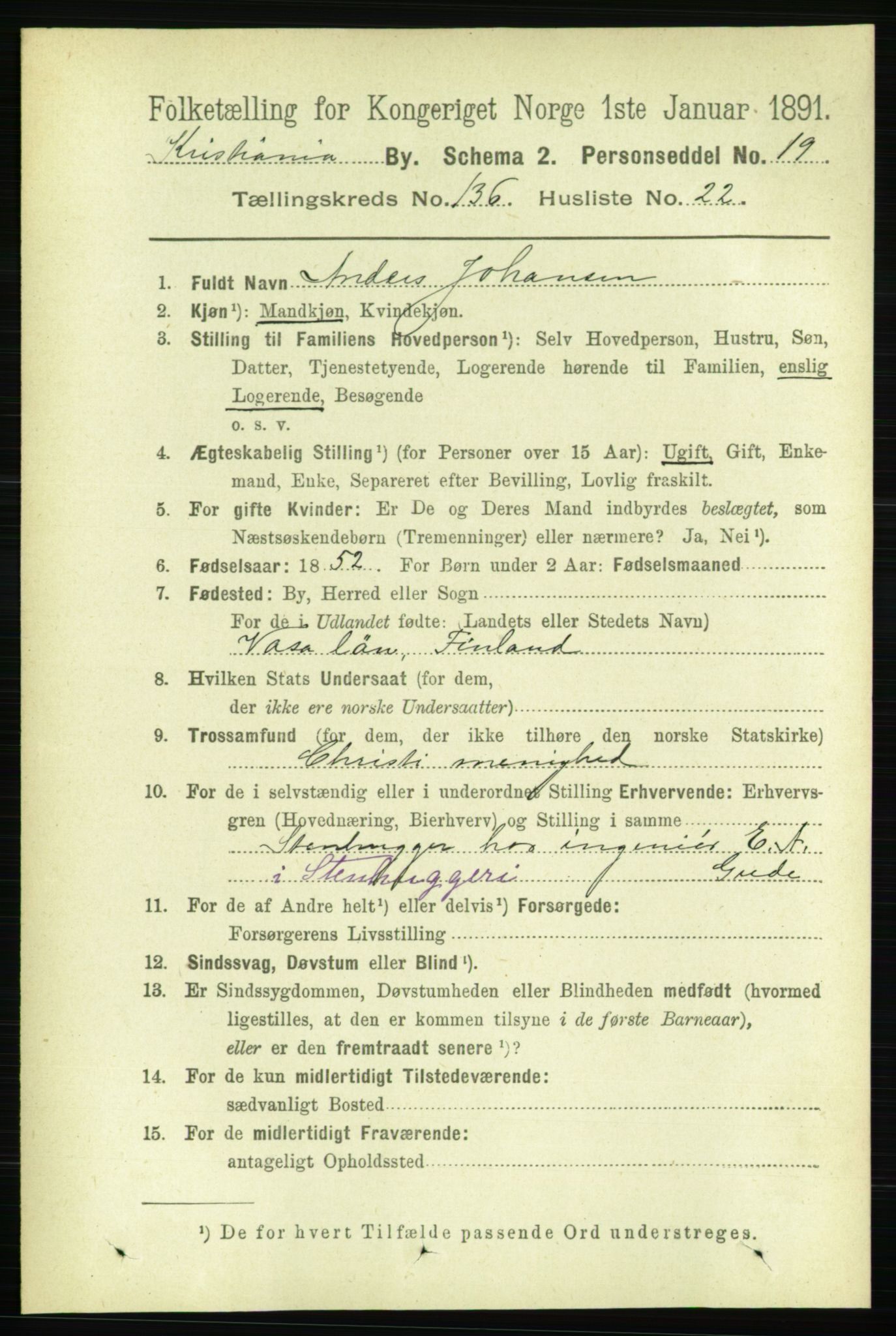 RA, 1891 census for 0301 Kristiania, 1891, p. 75840