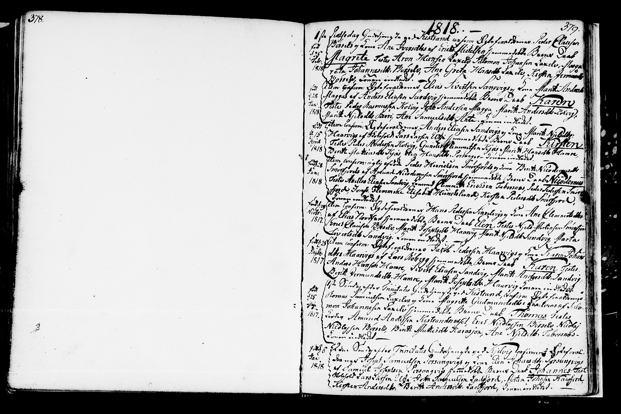 Kistrand/Porsanger sokneprestembete, SATØ/S-1351/H/Ha/L0002.kirke: Parish register (official) no. 2, 1792-1830, p. 379