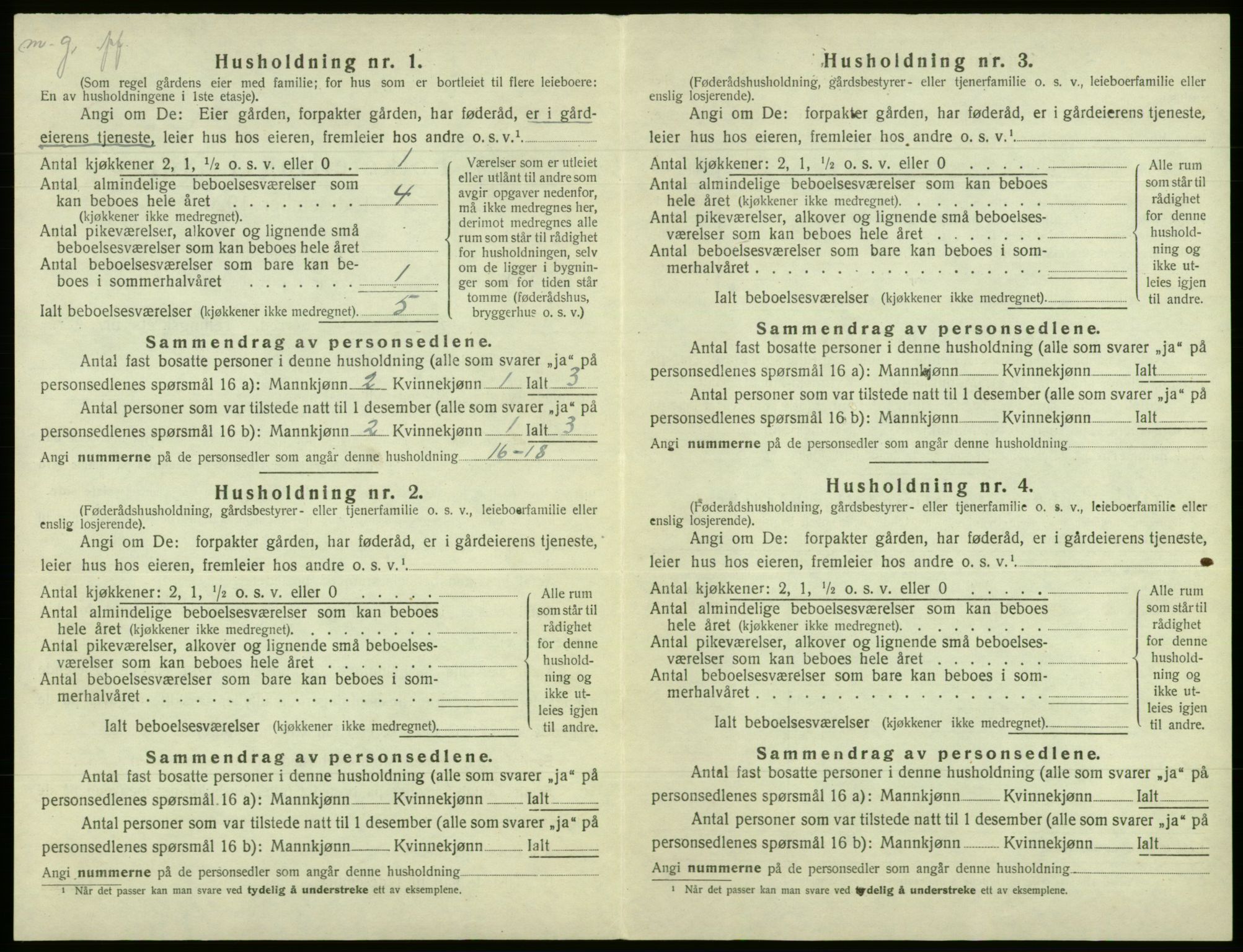 SAB, 1920 census for Fana, 1920, p. 3329