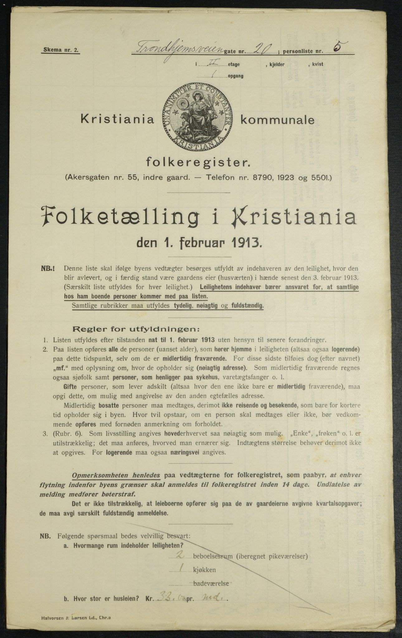 OBA, Municipal Census 1913 for Kristiania, 1913, p. 115948