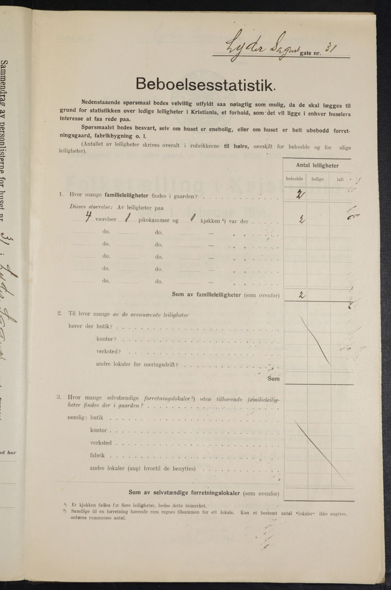 OBA, Municipal Census 1914 for Kristiania, 1914, p. 58481