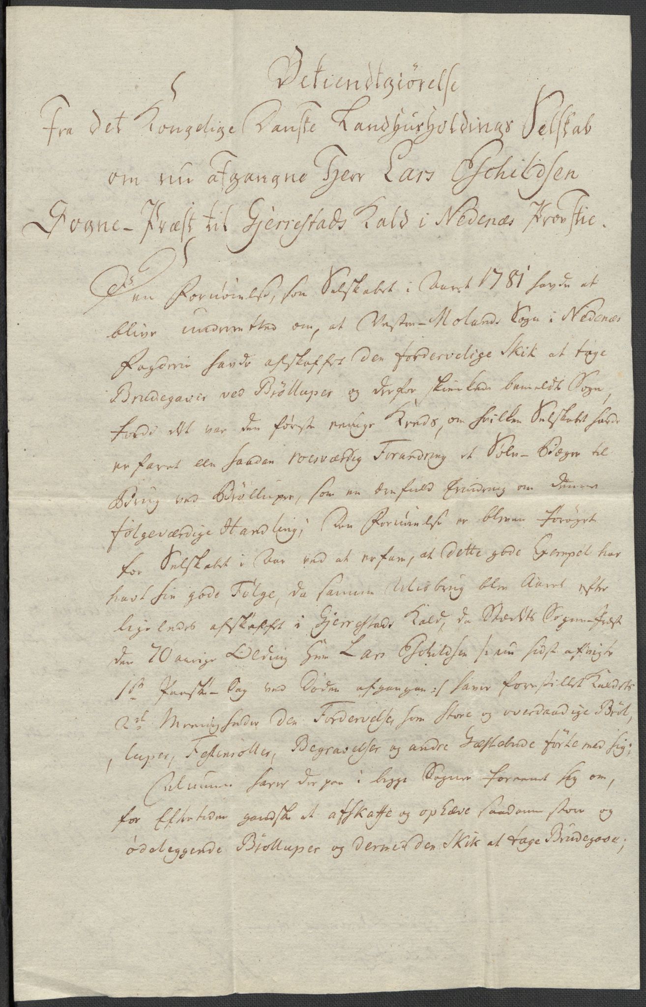 Riksarkivets diplomsamling, AV/RA-EA-5965/F15/L0030: Prestearkiv - Aust-Agder, 1641-1812, p. 183