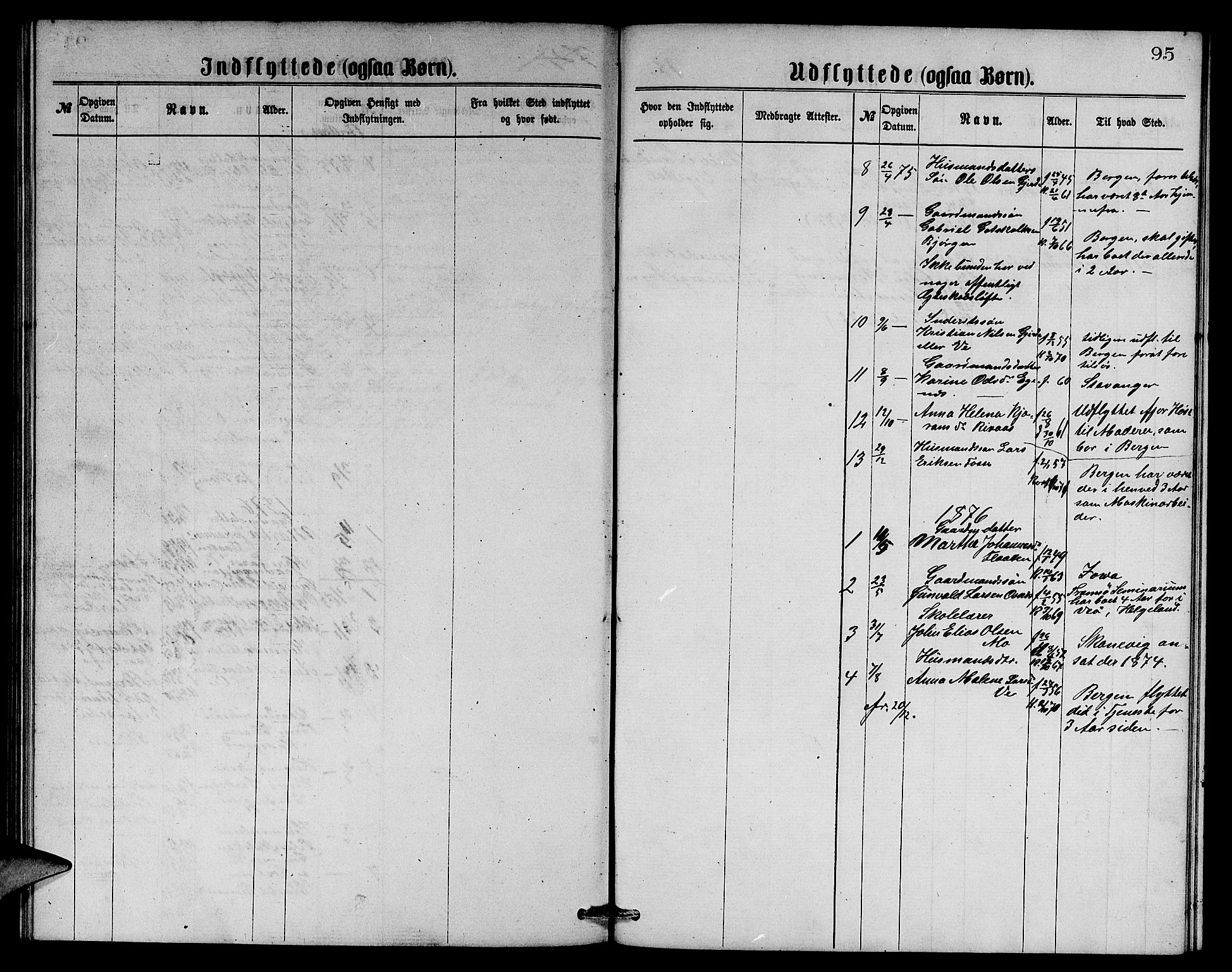 Etne sokneprestembete, SAB/A-75001/H/Hab: Parish register (copy) no. B 3, 1867-1878, p. 95