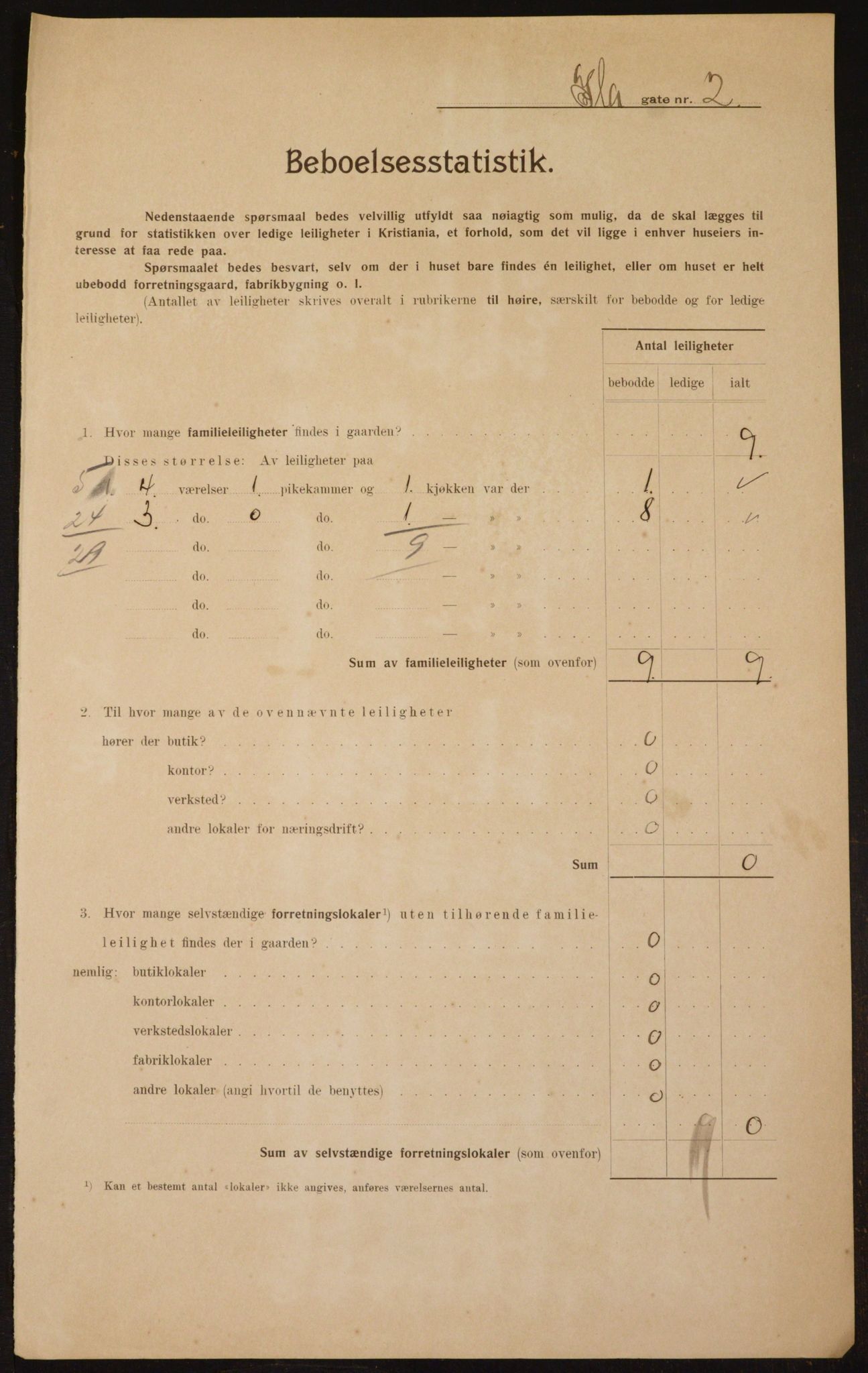 OBA, Municipal Census 1910 for Kristiania, 1910, p. 42256