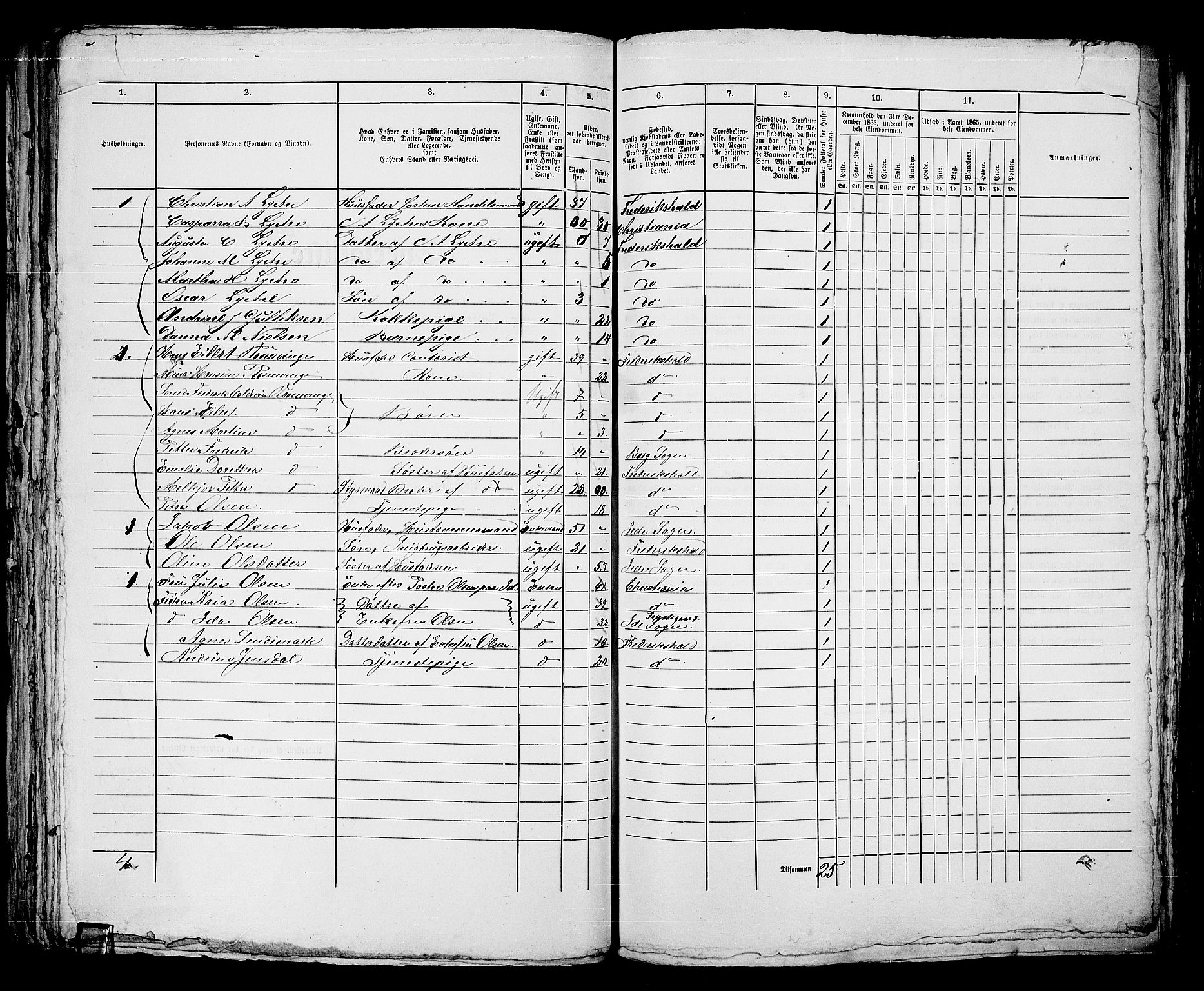 RA, 1865 census for Fredrikshald, 1865, p. 556