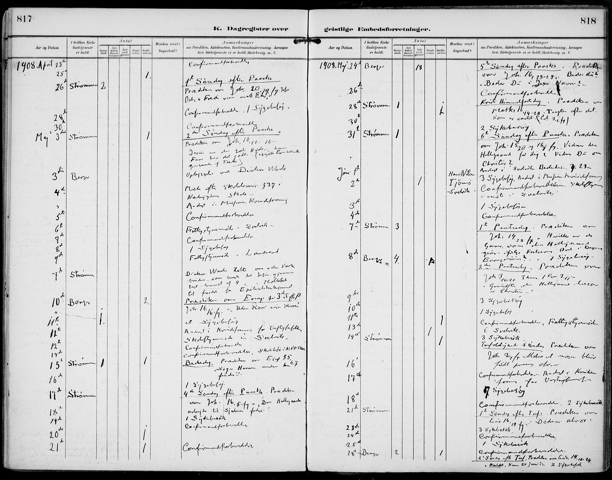 Strømm kirkebøker, AV/SAKO-A-322/F/Fa/L0005: Parish register (official) no. I 5, 1898-1919, p. 817-818