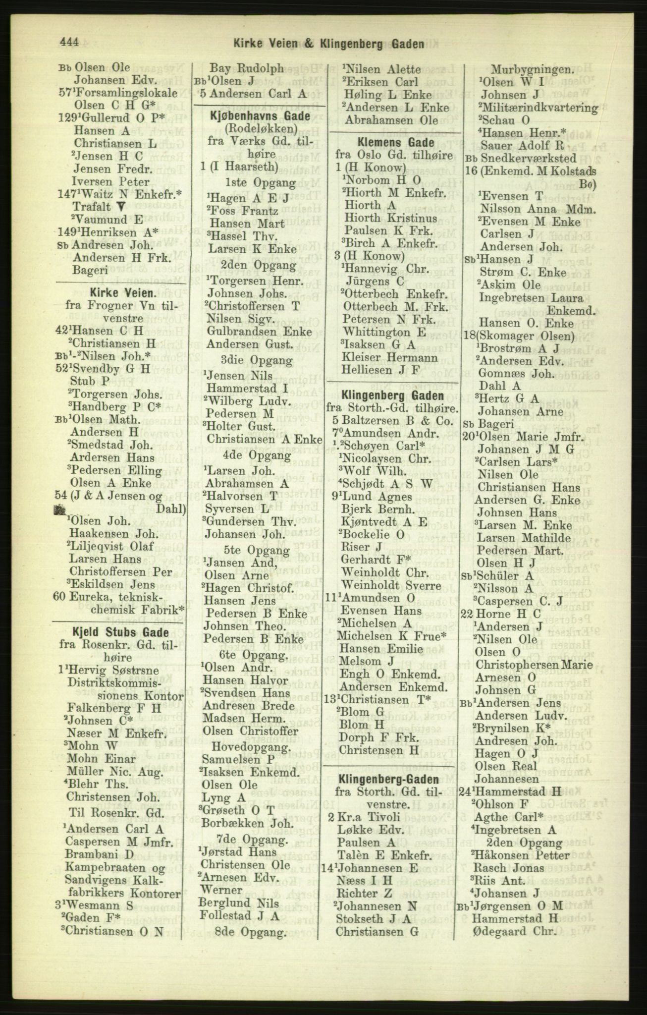 Kristiania/Oslo adressebok, PUBL/-, 1886, p. 444