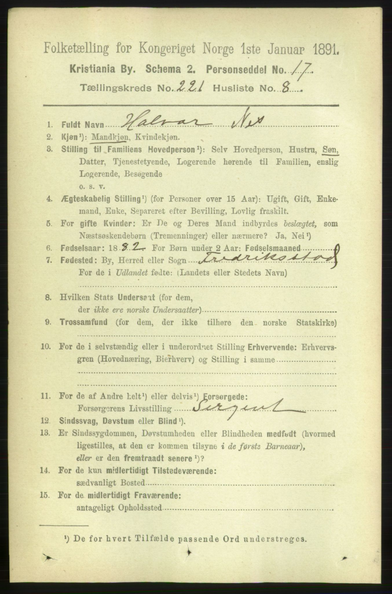 RA, 1891 census for 0301 Kristiania, 1891, p. 132335