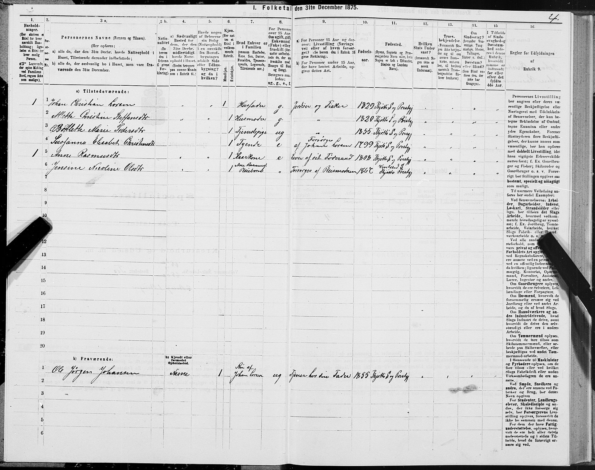 SAT, 1875 census for 1817P Tjøtta, 1875, p. 2004