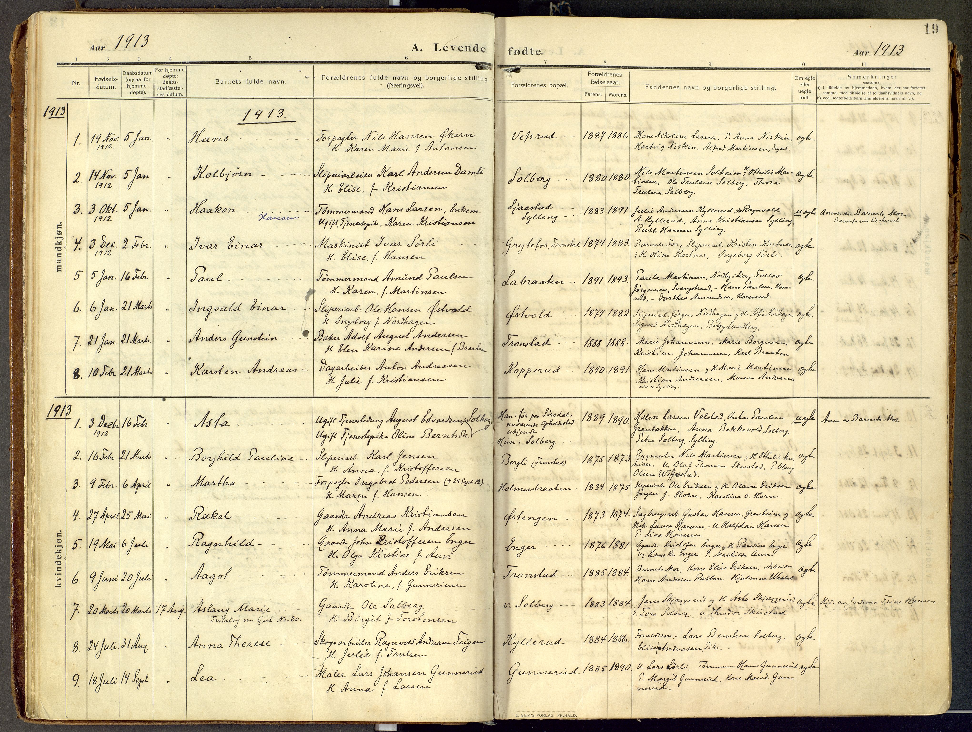 Parish register (official) no. III 1, 1910-1936, p. 19