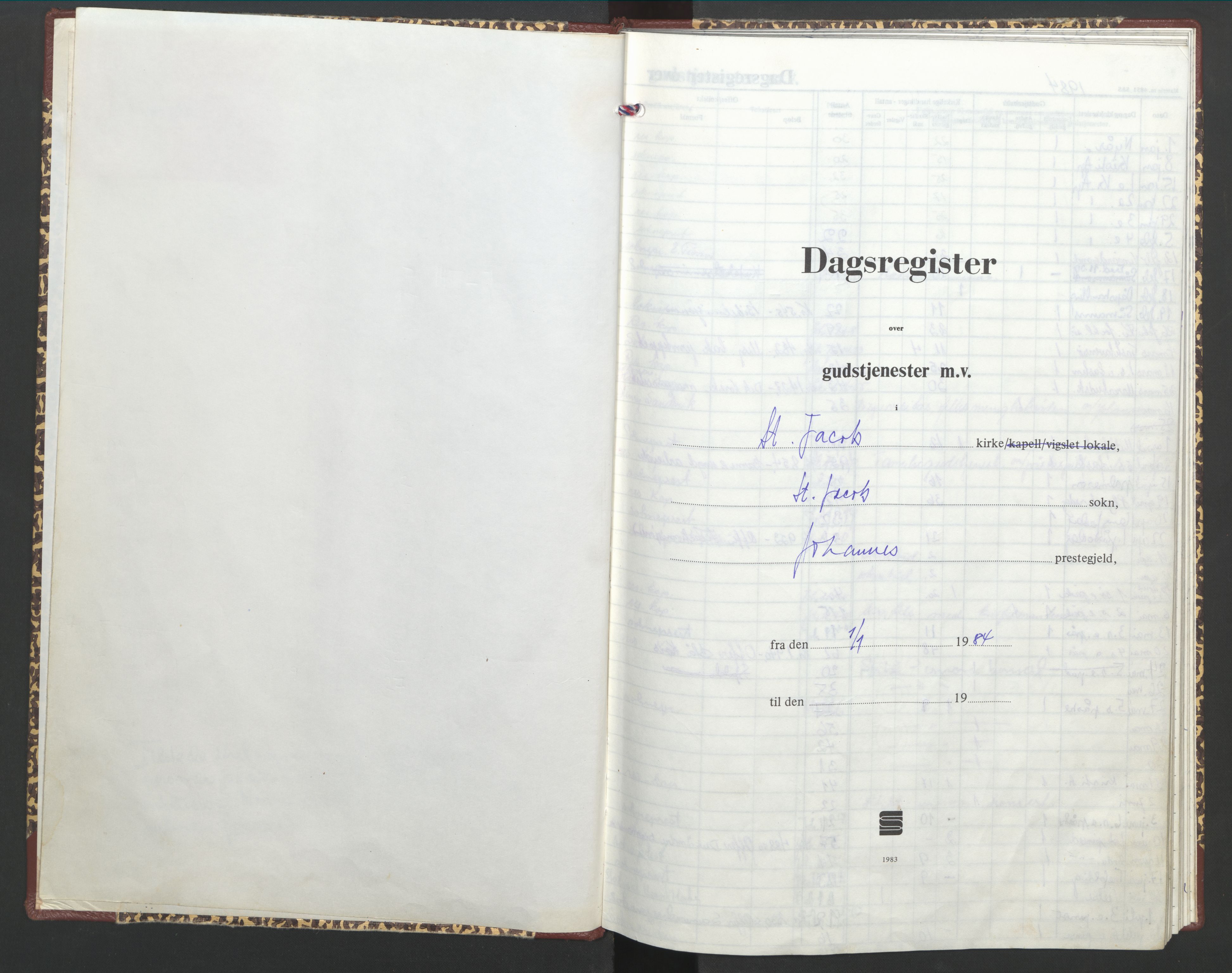 St. Jacob sokneprestembete, SAB/A-78001/H/Haa/L0017: Diary records no. E 6, 1984-2001