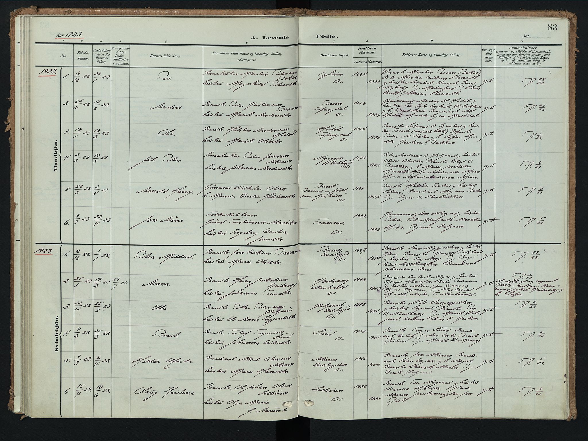 Tolga prestekontor, AV/SAH-PREST-062/K/L0009: Parish register (official) no. 9, 1903-1928, p. 83