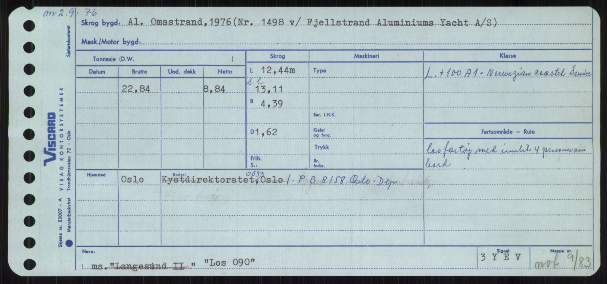 Sjøfartsdirektoratet med forløpere, Skipsmålingen, RA/S-1627/H/Ha/L0003/0002: Fartøy, Hilm-Mar / Fartøy, Kom-Mar, p. 627