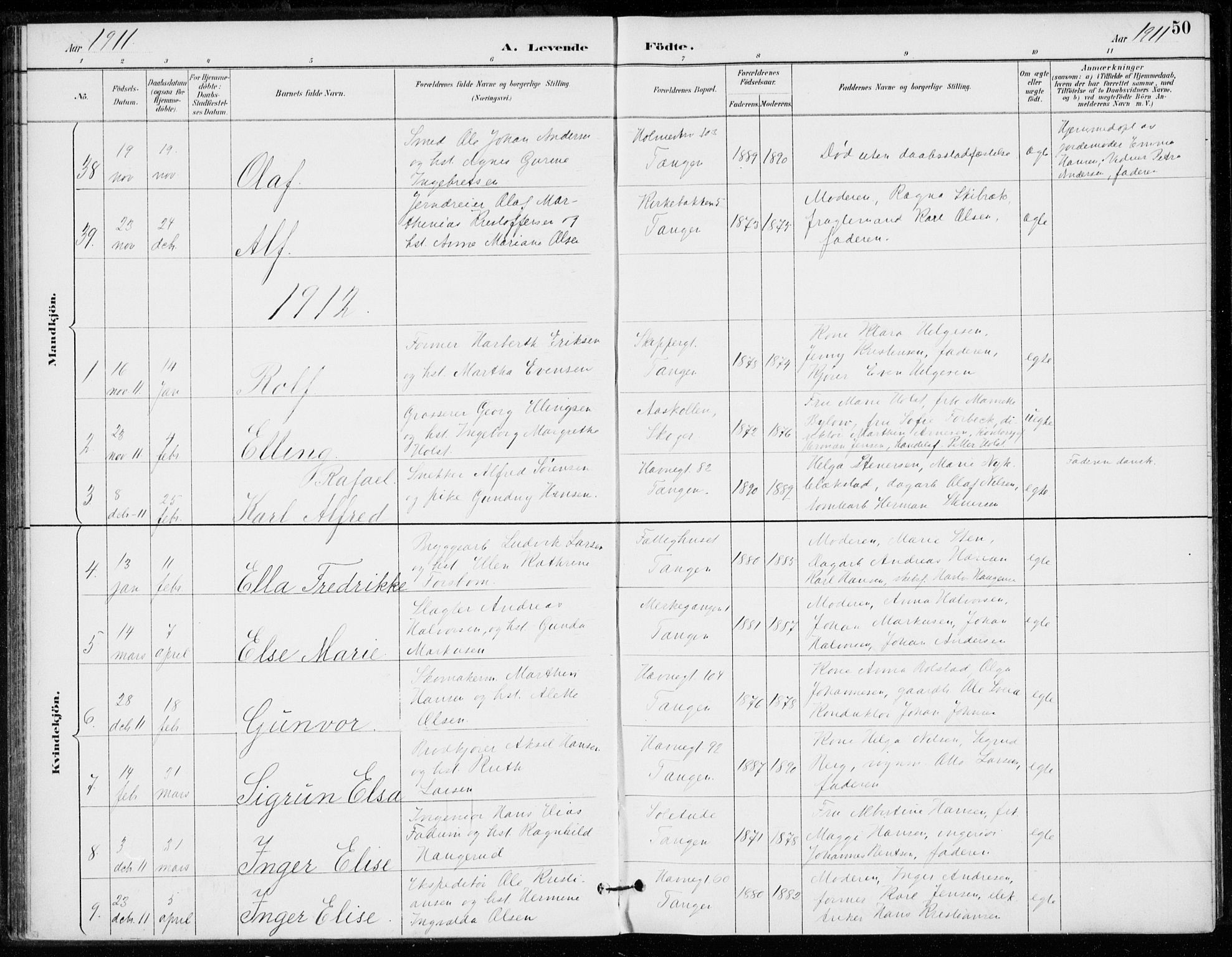 Strømsø kirkebøker, AV/SAKO-A-246/F/Fb/L0007: Parish register (official) no. II 7, 1887-1928, p. 50