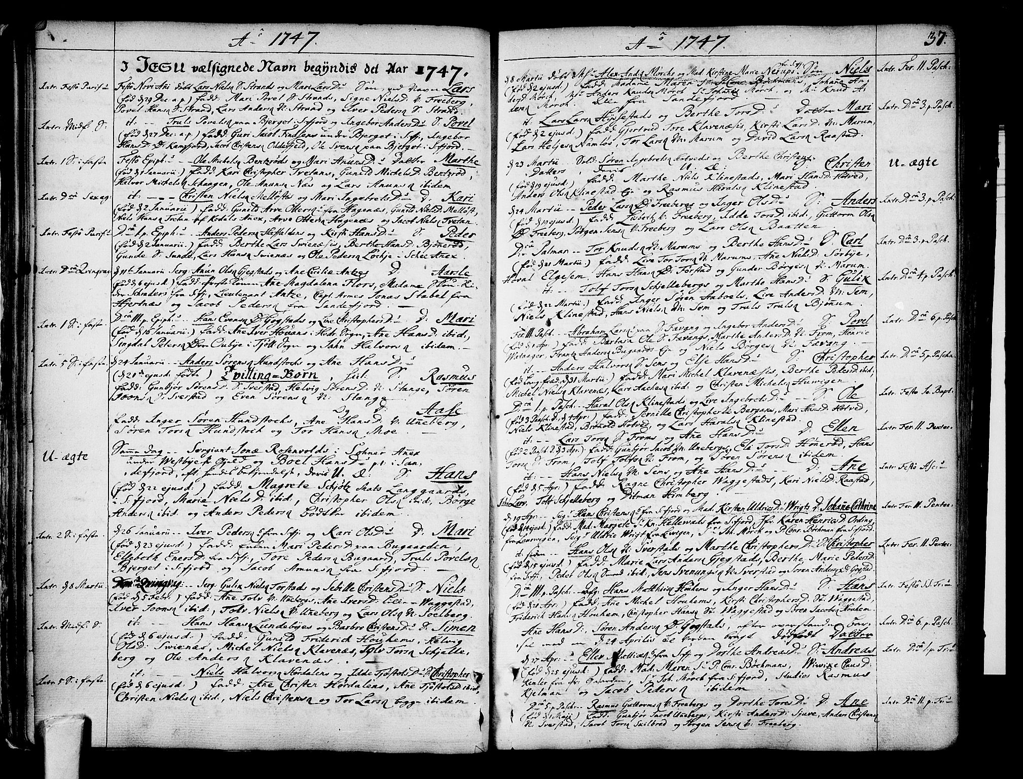 Sandar kirkebøker, SAKO/A-243/F/Fa/L0002: Parish register (official) no. 2, 1733-1788, p. 37