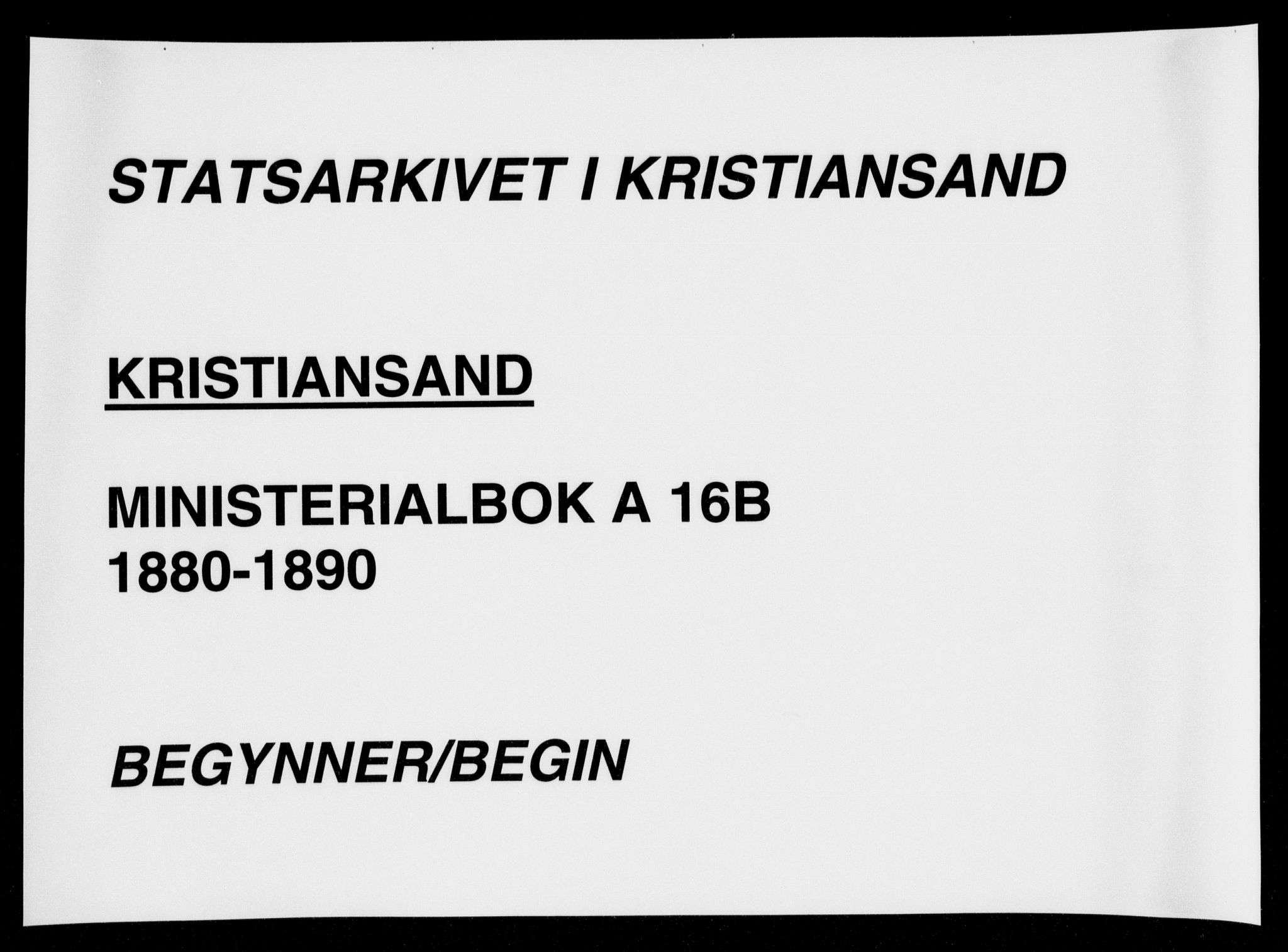 Kristiansand domprosti, AV/SAK-1112-0006/F/Fa/L0017: Parish register (official) no. A 16B, 1880-1890