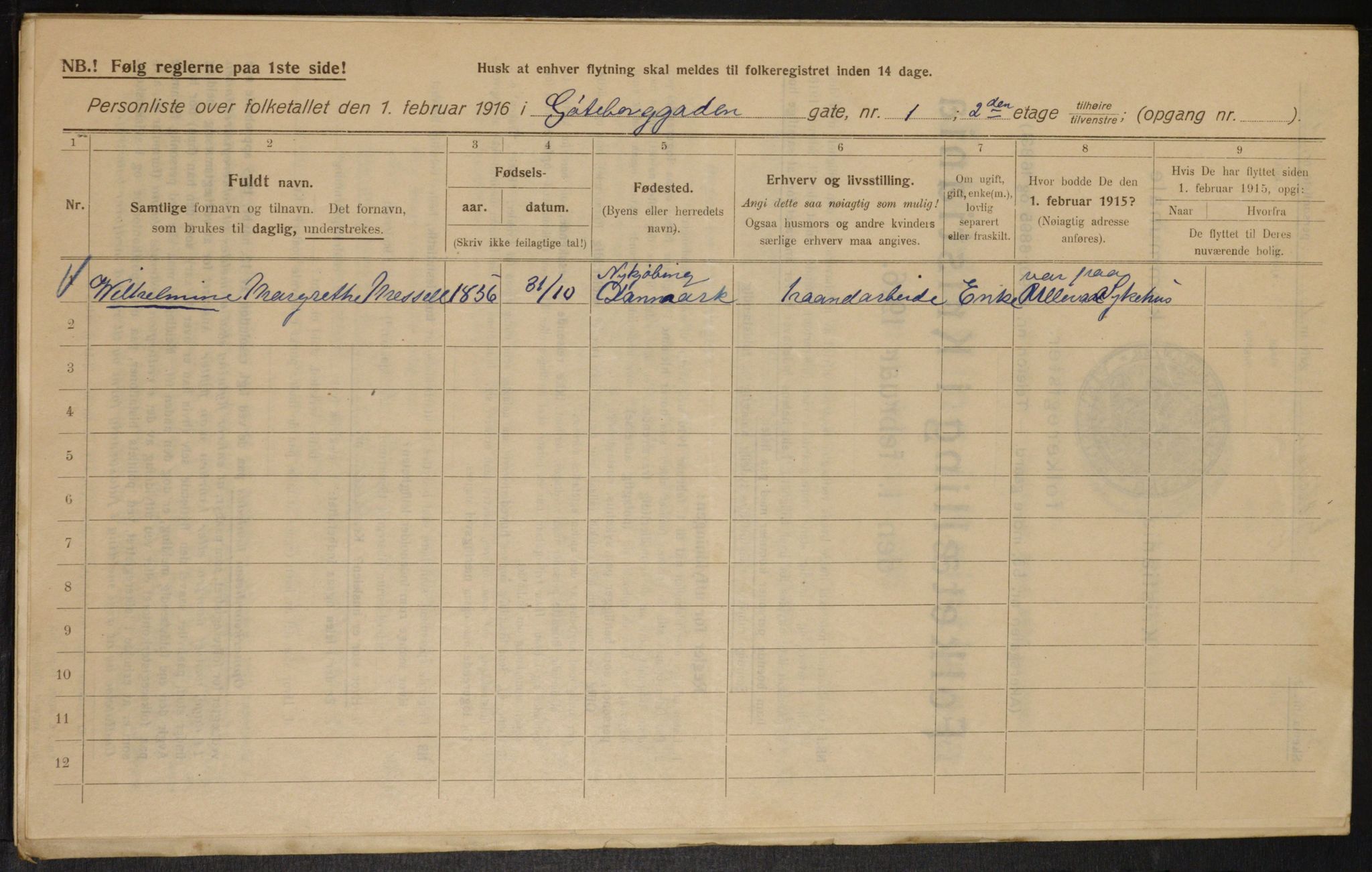 OBA, Municipal Census 1916 for Kristiania, 1916, p. 33253