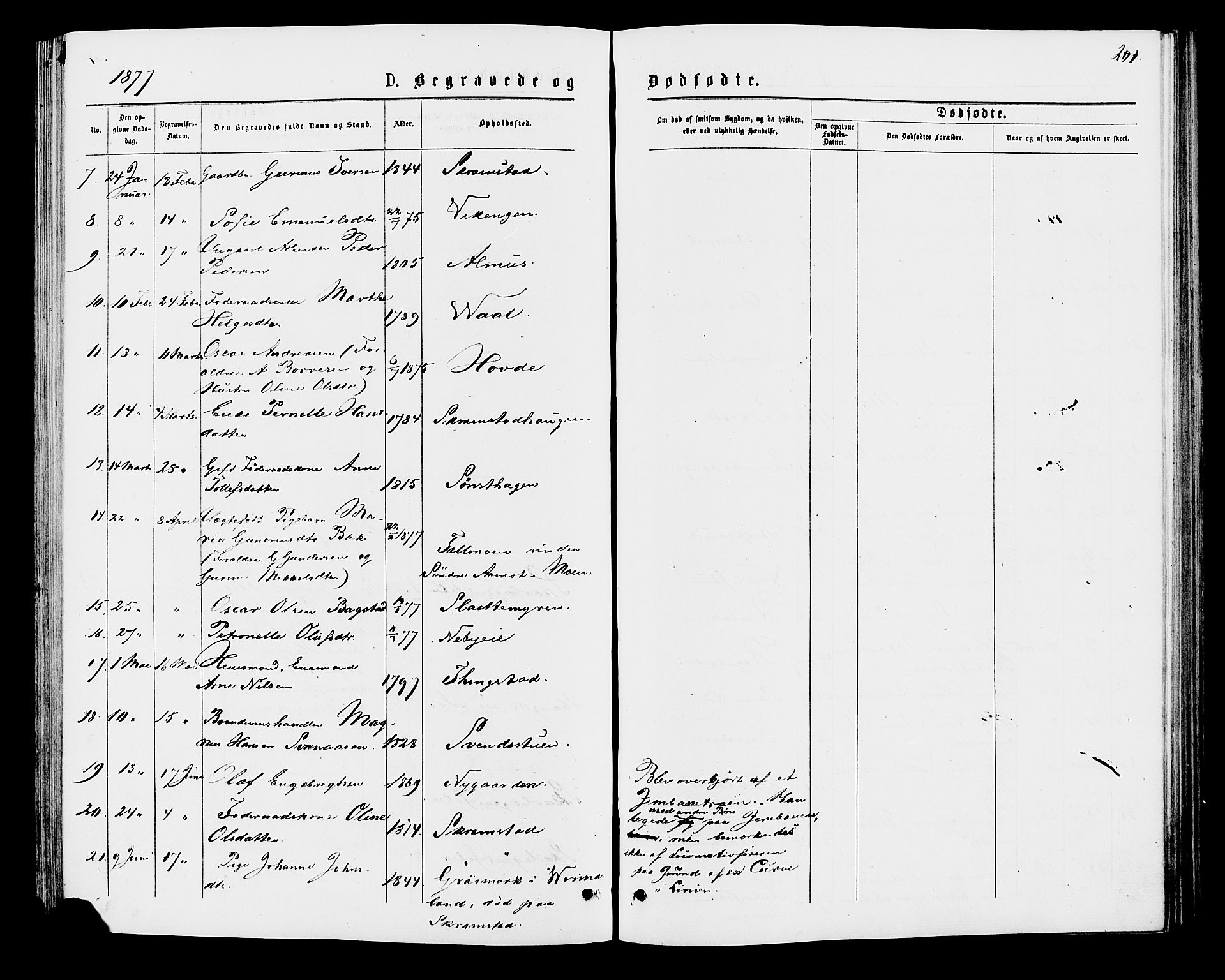 Åmot prestekontor, Hedmark, AV/SAH-PREST-056/H/Ha/Haa/L0009: Parish register (official) no. 9, 1875-1883, p. 201