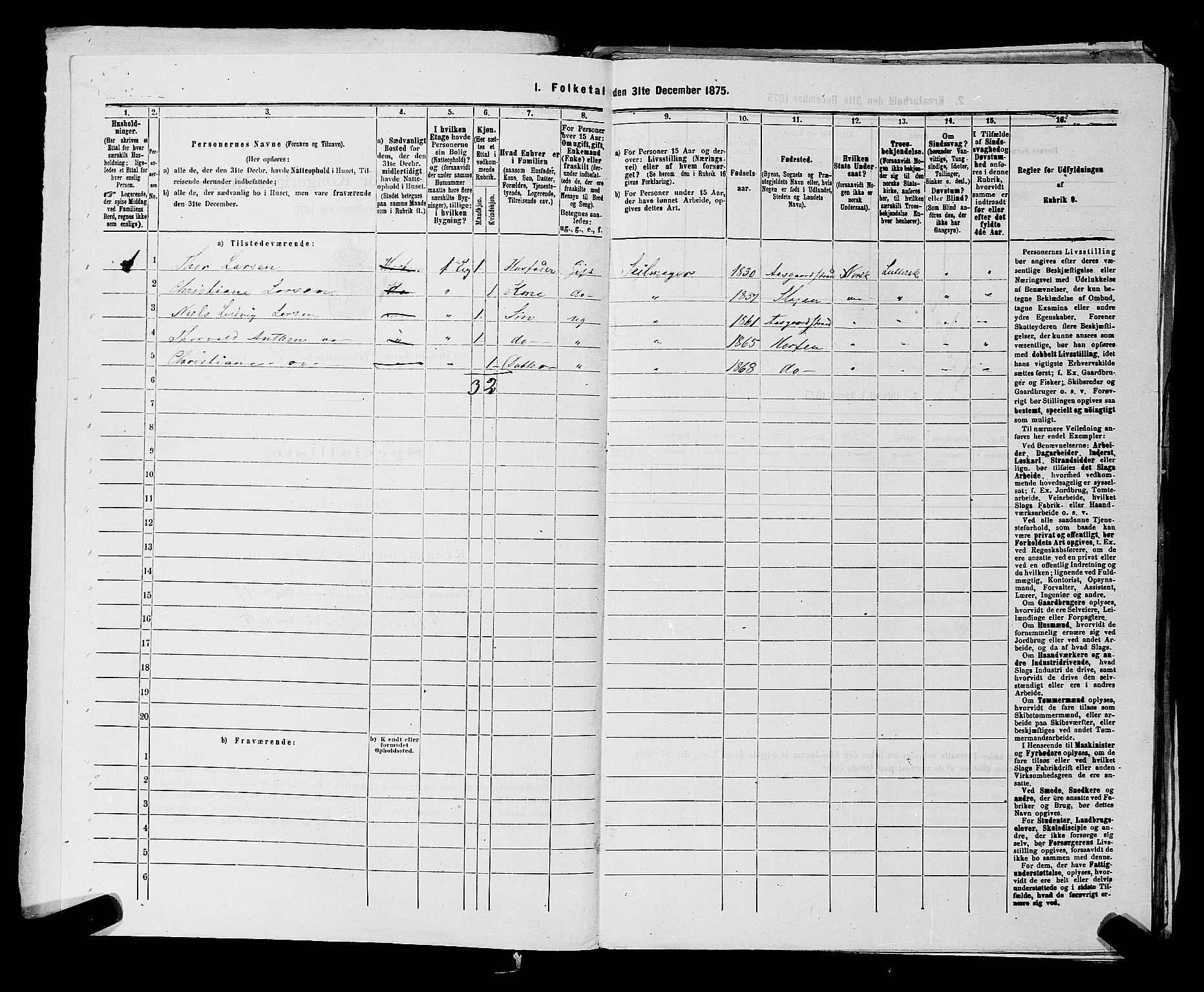 SAKO, 1875 census for 0703P Horten, 1875, p. 897