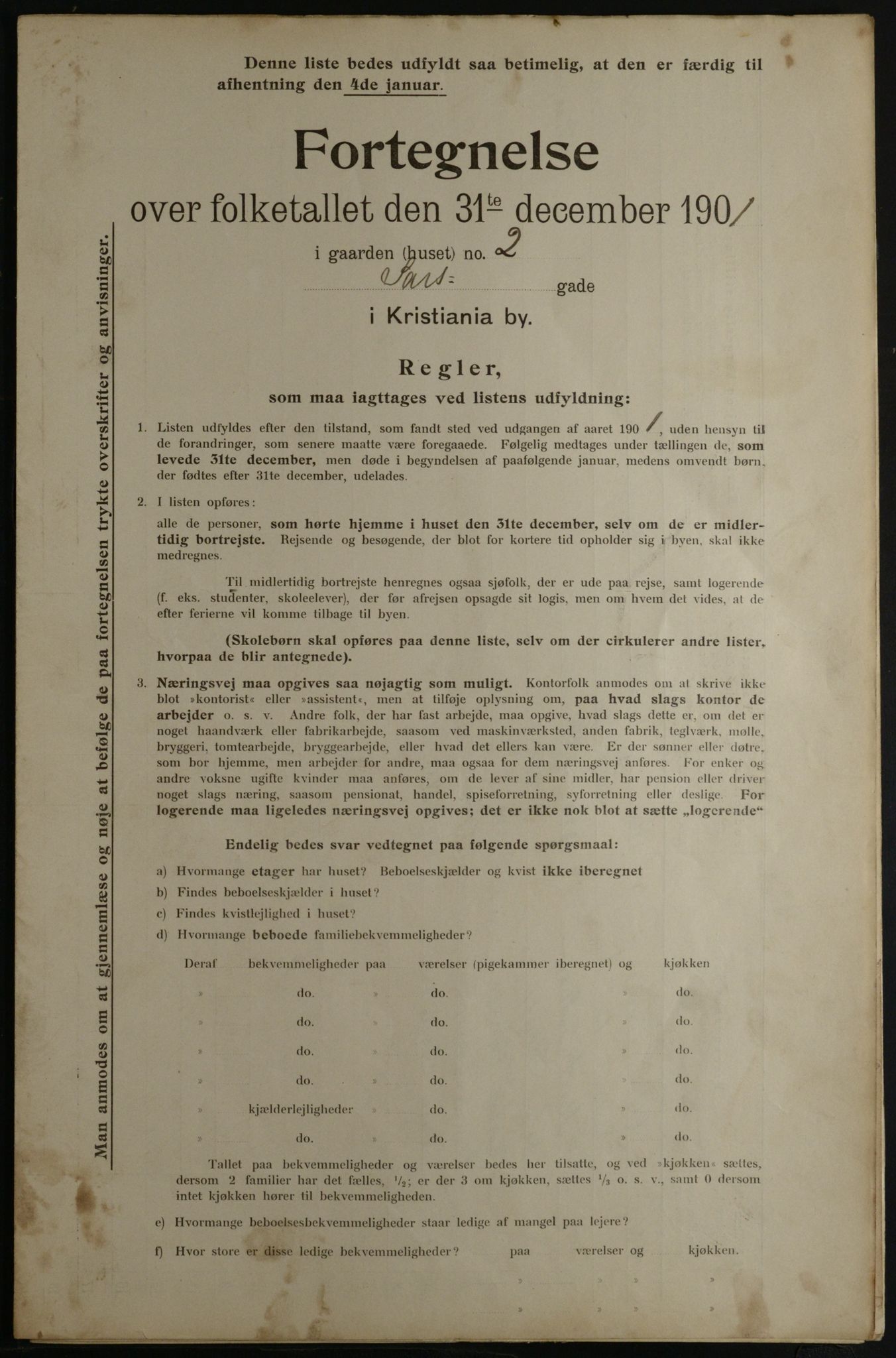 OBA, Municipal Census 1901 for Kristiania, 1901, p. 13855