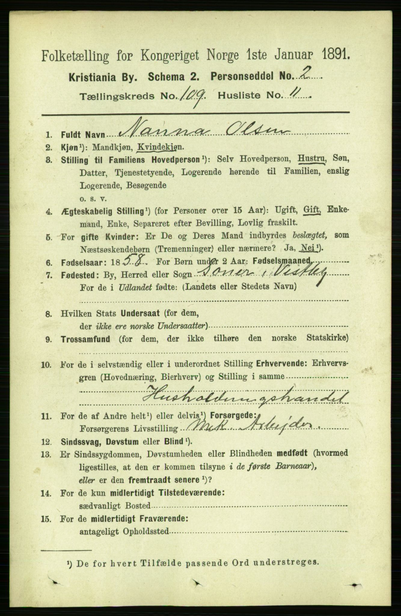 RA, 1891 census for 0301 Kristiania, 1891, p. 56634