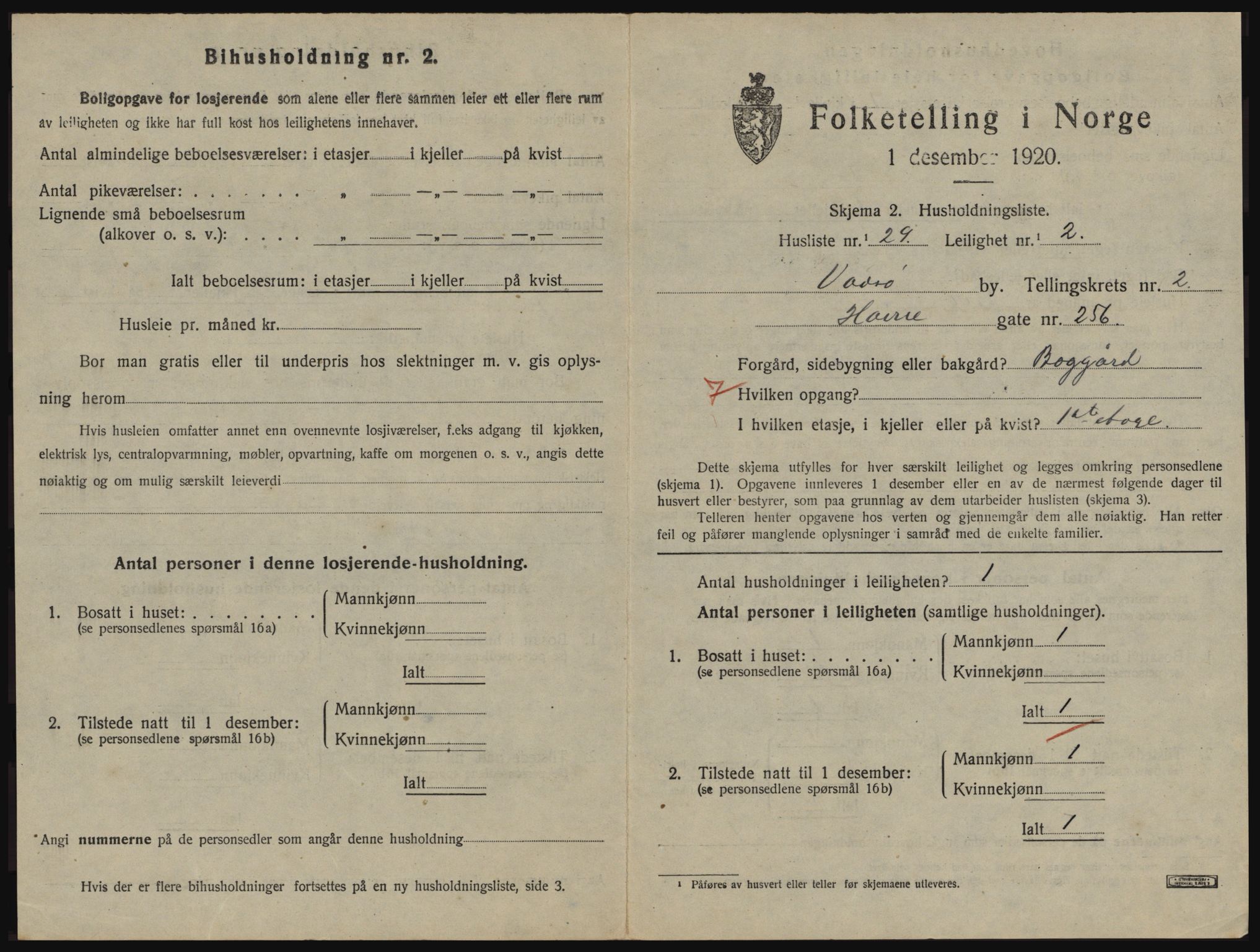 SATØ, 1920 census for Vadsø, 1920, p. 1040