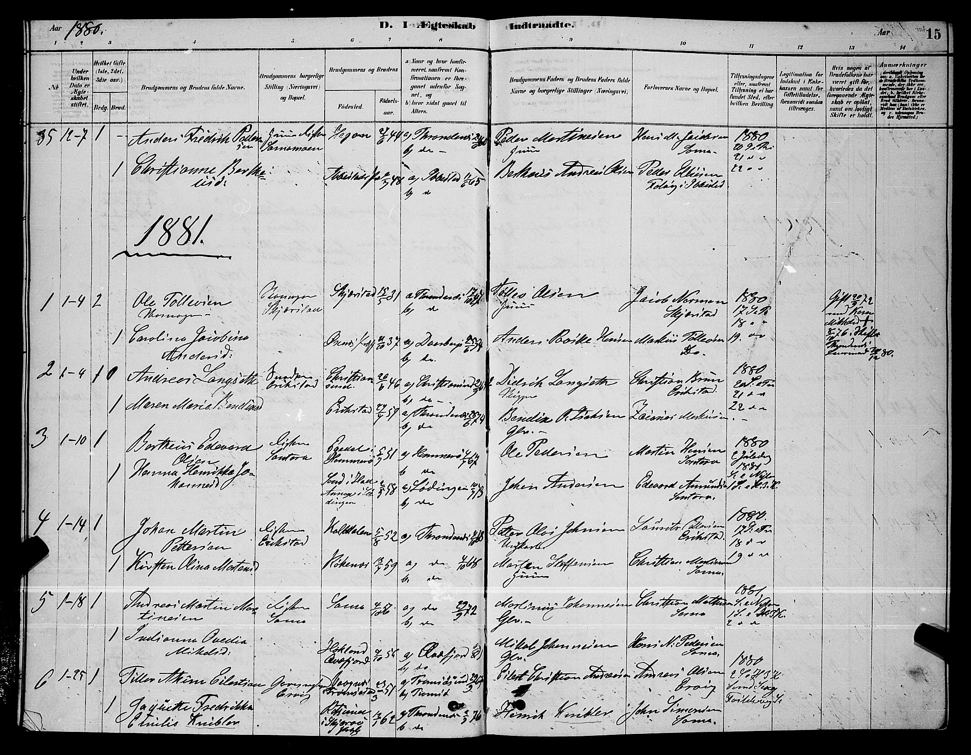Trondenes sokneprestkontor, SATØ/S-1319/H/Hb/L0010klokker: Parish register (copy) no. 10, 1878-1890, p. 15