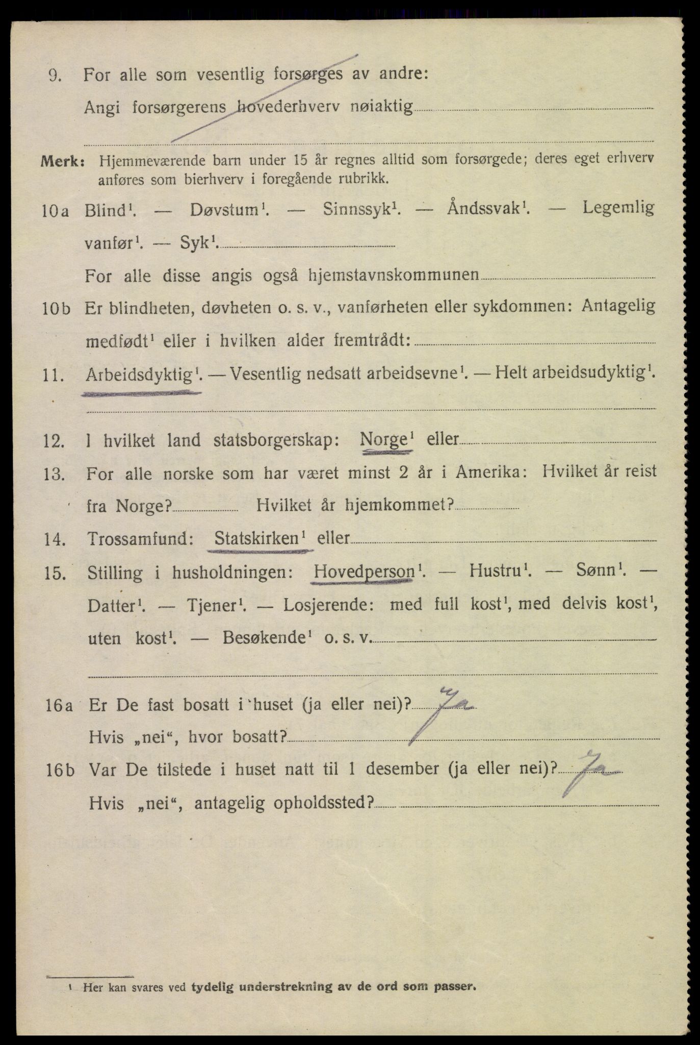 SAK, 1920 census for Mandal, 1920, p. 6986