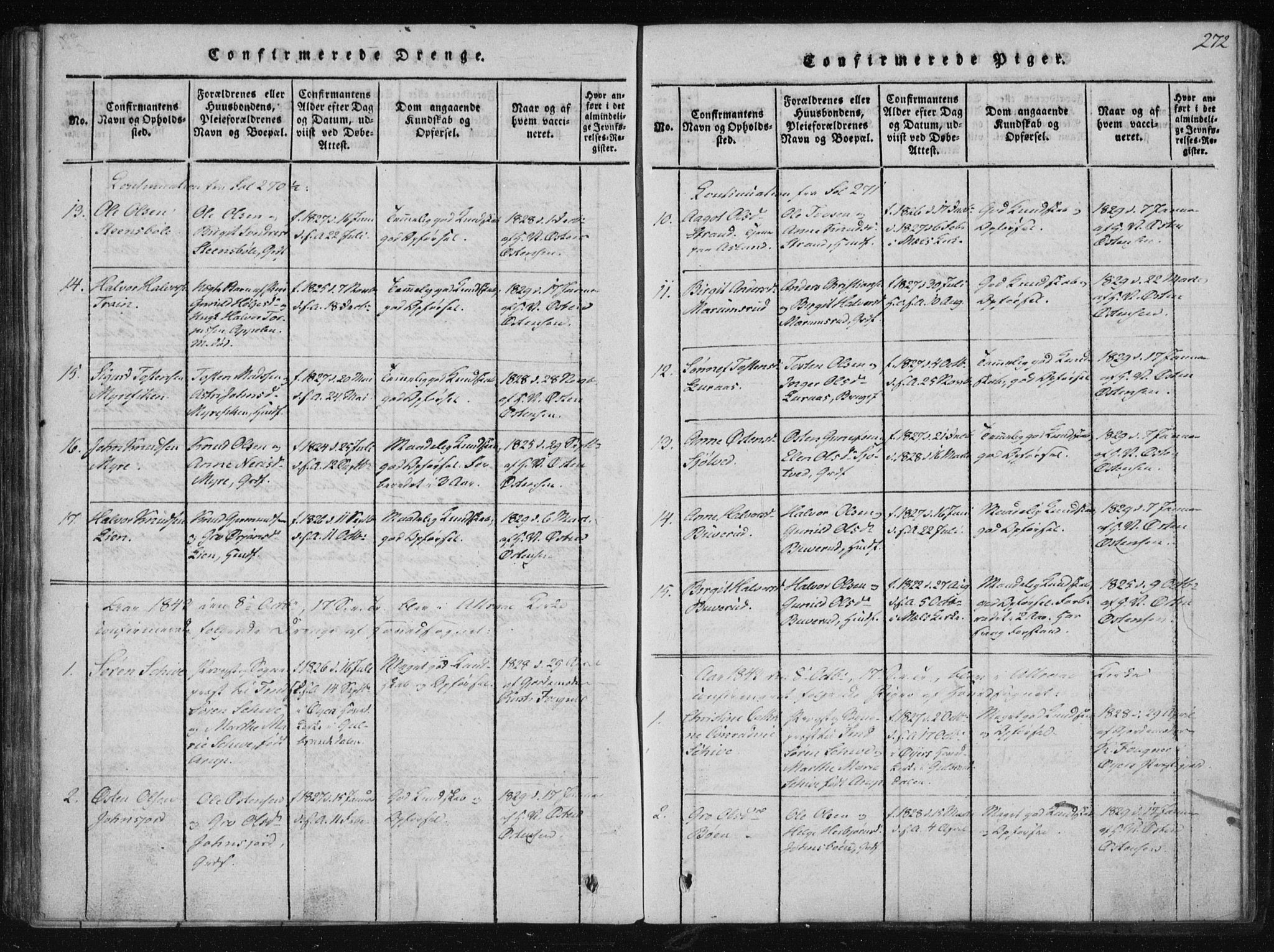 Tinn kirkebøker, AV/SAKO-A-308/F/Fb/L0001: Parish register (official) no. II 1, 1815-1843, p. 272