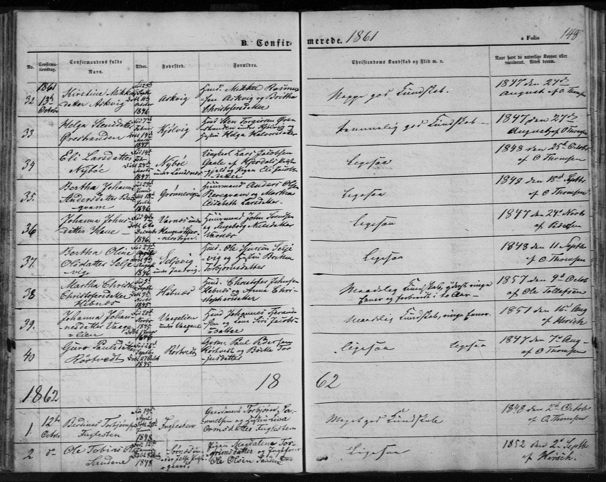 Jelsa sokneprestkontor, SAST/A-101842/01/IV: Parish register (official) no. A 7, 1854-1866, p. 143